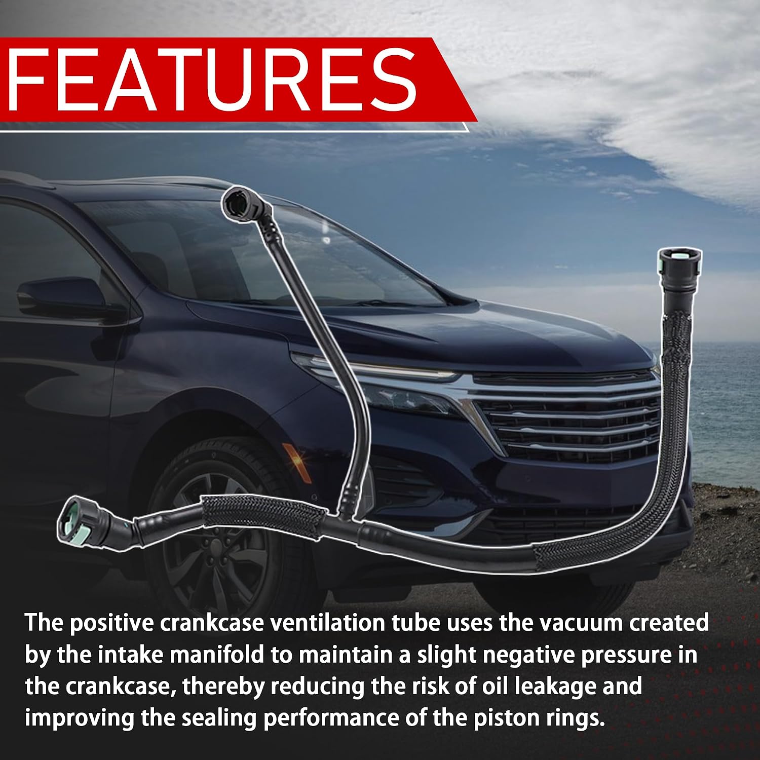 PCV Valve Hose Positive Crankcase Ventilation Tube Compatible with 2018-2022 EQUINOX TERRAIN 1.5L Replaces 12680624 12687544 12668725