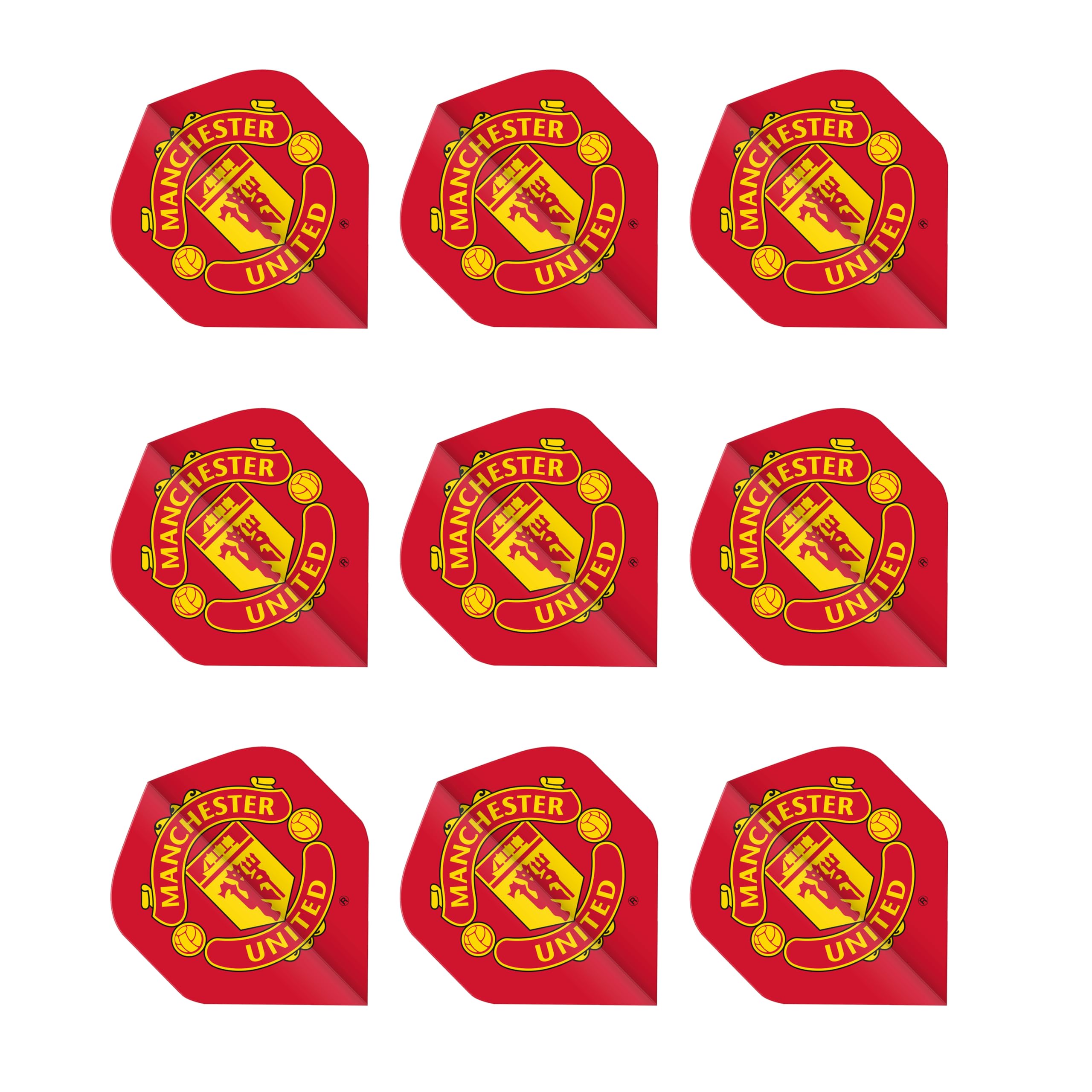 FOCO Officially Licensed Manchester United Football Club Dart Flights Extra Thick 75 Micron - 3 Sets per pack (9 darts Flights in total) - Professional Darts Accessories