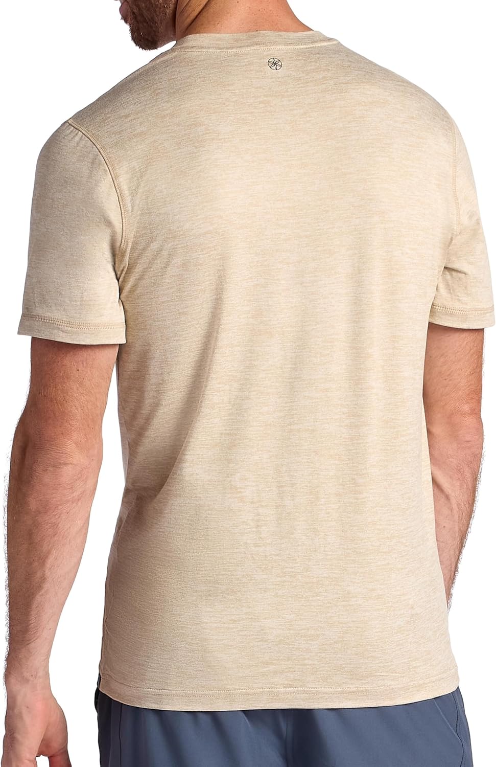 Gaiam Mens Everyday Basic Crewneck Top, Standard Fit, Stretch Midweight Material