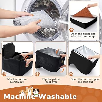Dog Car Seat for Medium & Small Dogs – Waterproof & Washable Booster Seat