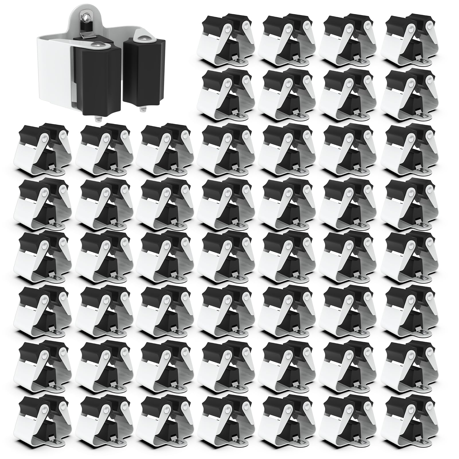 50 soportes para escobas de pared en acero negro para organizar el garaje