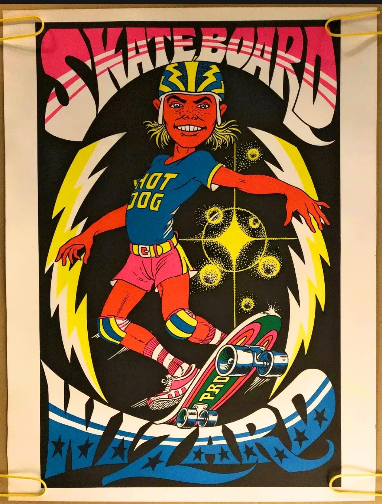 Amazon.com: Skateboard Wizard Poster blacklight poster 1970s