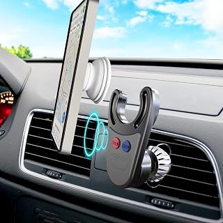 UMount Magnetic Car Socket Mount Works with PopSockets for AC Vent Clip, Mount for Pop Mount, Car Phone Holder for Pop Grip, 360 Rotation Ultra Stability