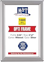 Vista 11 de M&T Displays Opti Snap - Marco para póster de 5 x 7 pulgadas, color plateado, perfil de aluminio de 0.55 pulgadas, carga frontal, montaje en pared