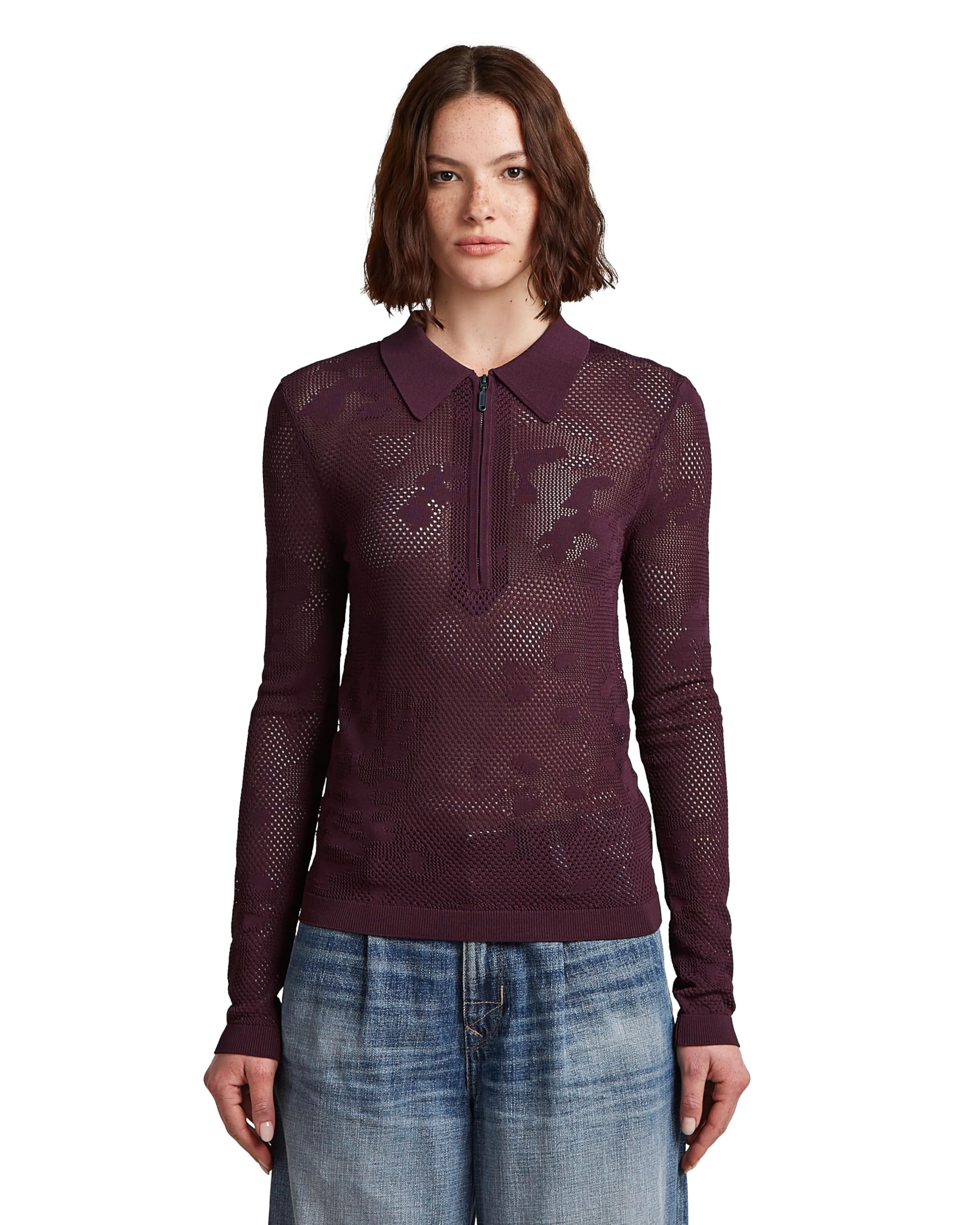 G-Star Pointelle Slim Polo Knit Wmn Sudadera Mujer