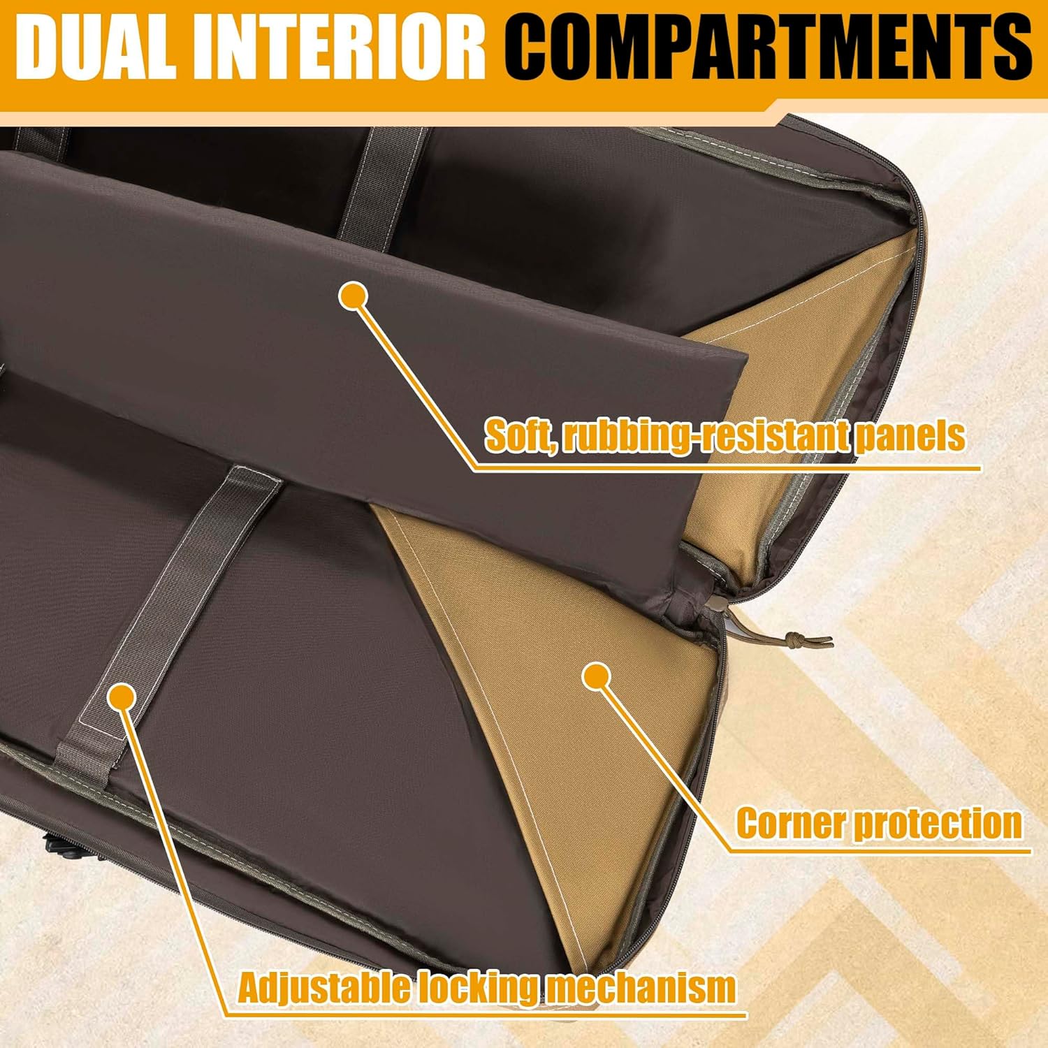 28" 36" 42" 46" 51" 55" Soft Double Rifle Bag, Portable Long Rifle Bag for Outdoor Hunting Shooting, Gun Case Storage & Transportation, with Multiple Colors - Image 9