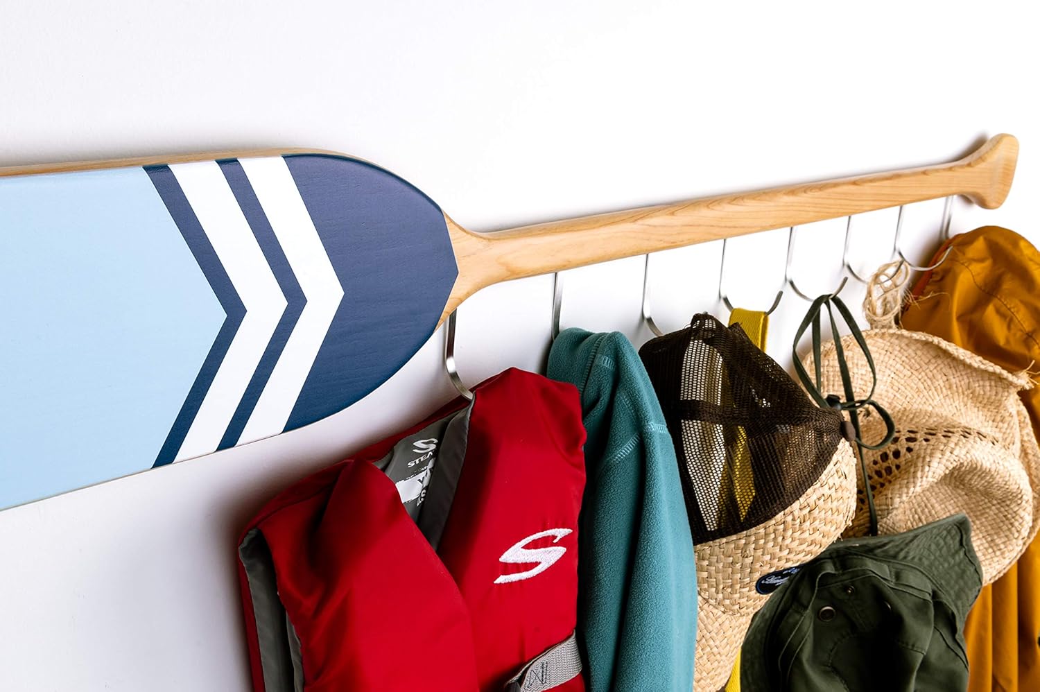 Amazon.com: Coat Rack Wall Mount with 8 Hooks on Boat Paddle. Fun ...