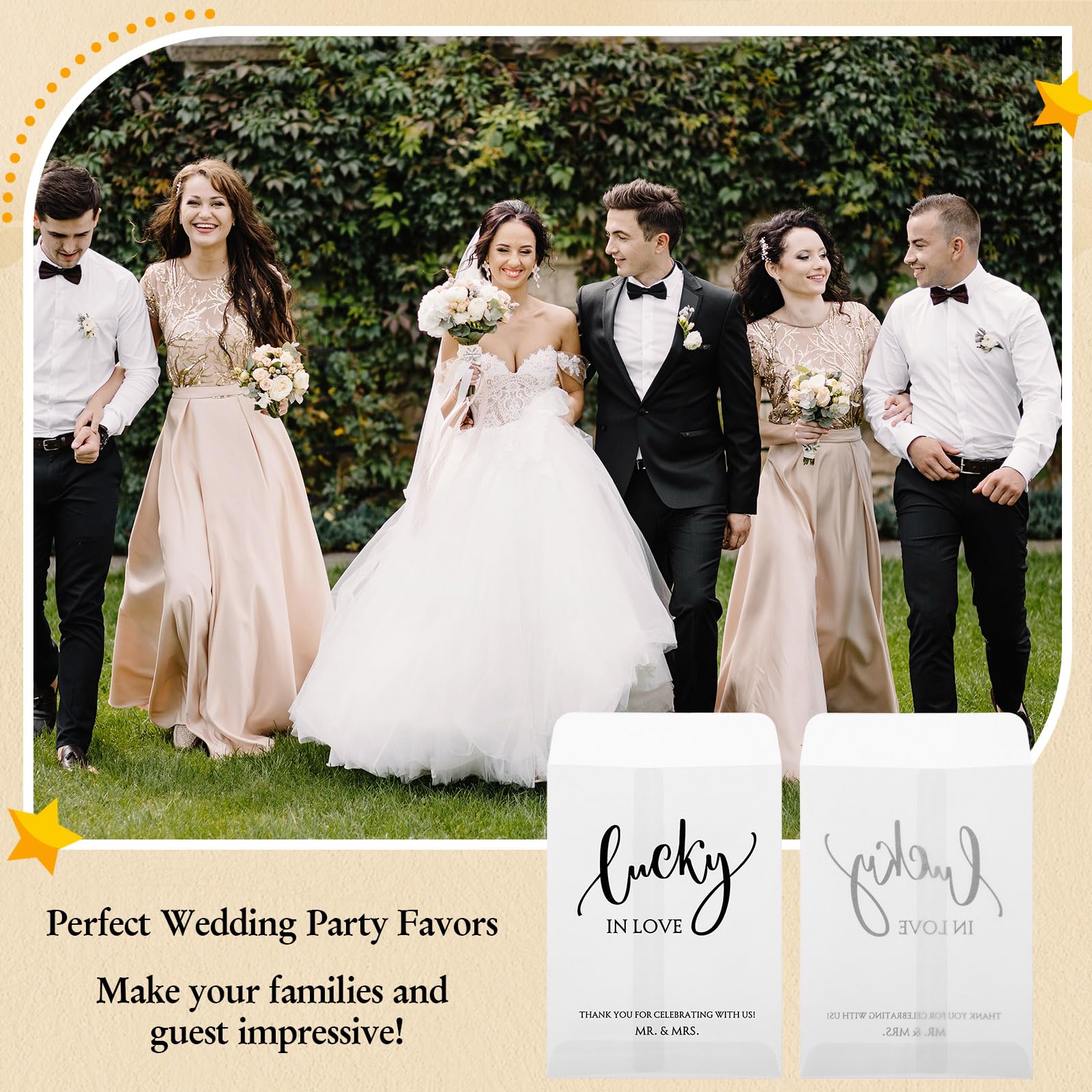 4.72x3.36 Inch Translucent Envelopes 50 Pack Wedding Favor Envelopes -  Lucky In Love Glassine Tickets Holder 4.72x3.36 Inches Small Gift Card  Envelopes, image size:1600x1600