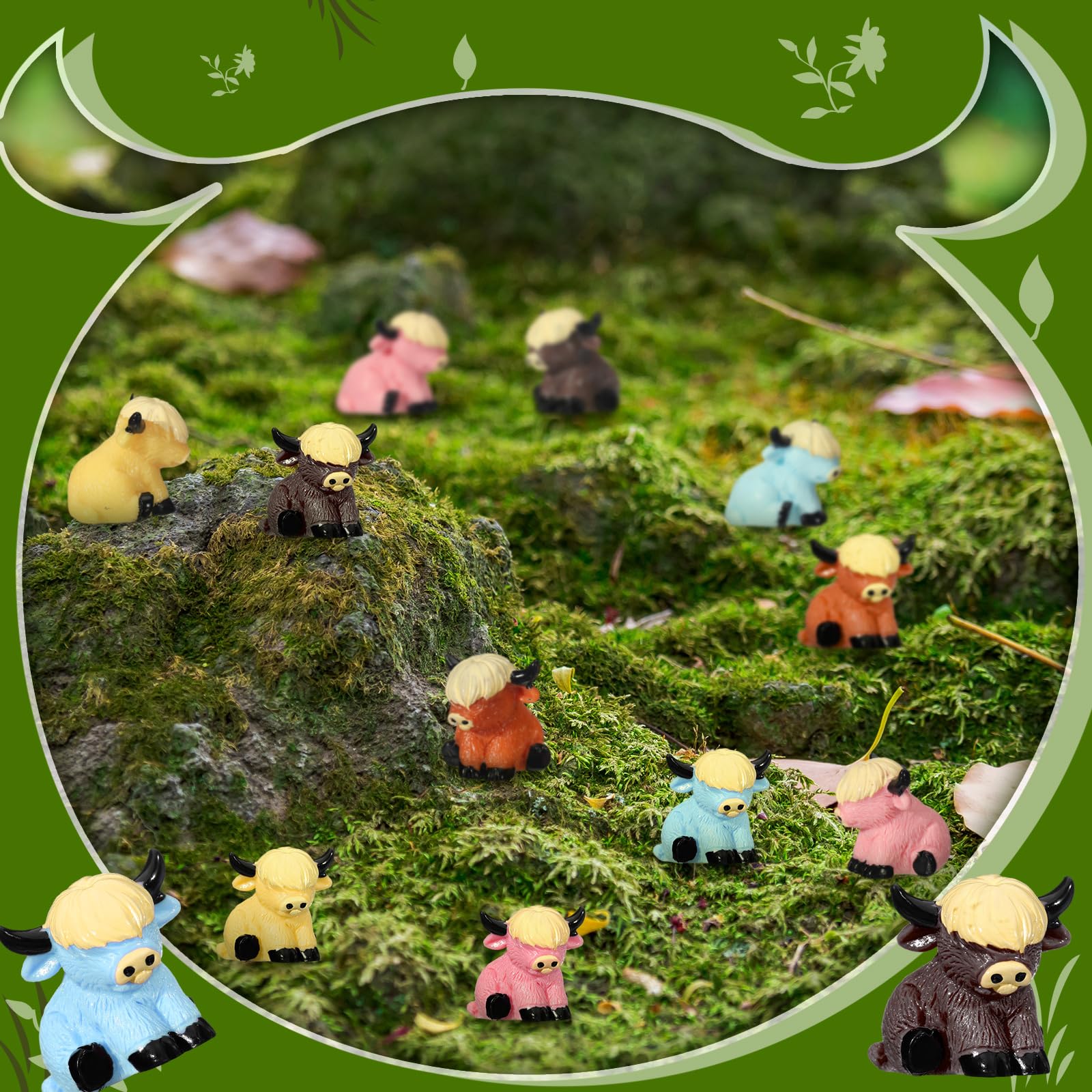 Snapklik.com : Beeveer 75 Pcs Mini Highland Cow Figurines Bulk Cute ...