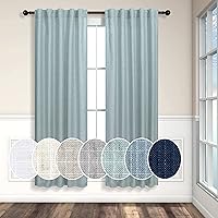Vista 40 de Cortinas de lino natural semitraslúcidas Pitalk de 36 pulgadas de ancho para sala de estar, juego de 2 paneles con pestaña trasera, cortinas