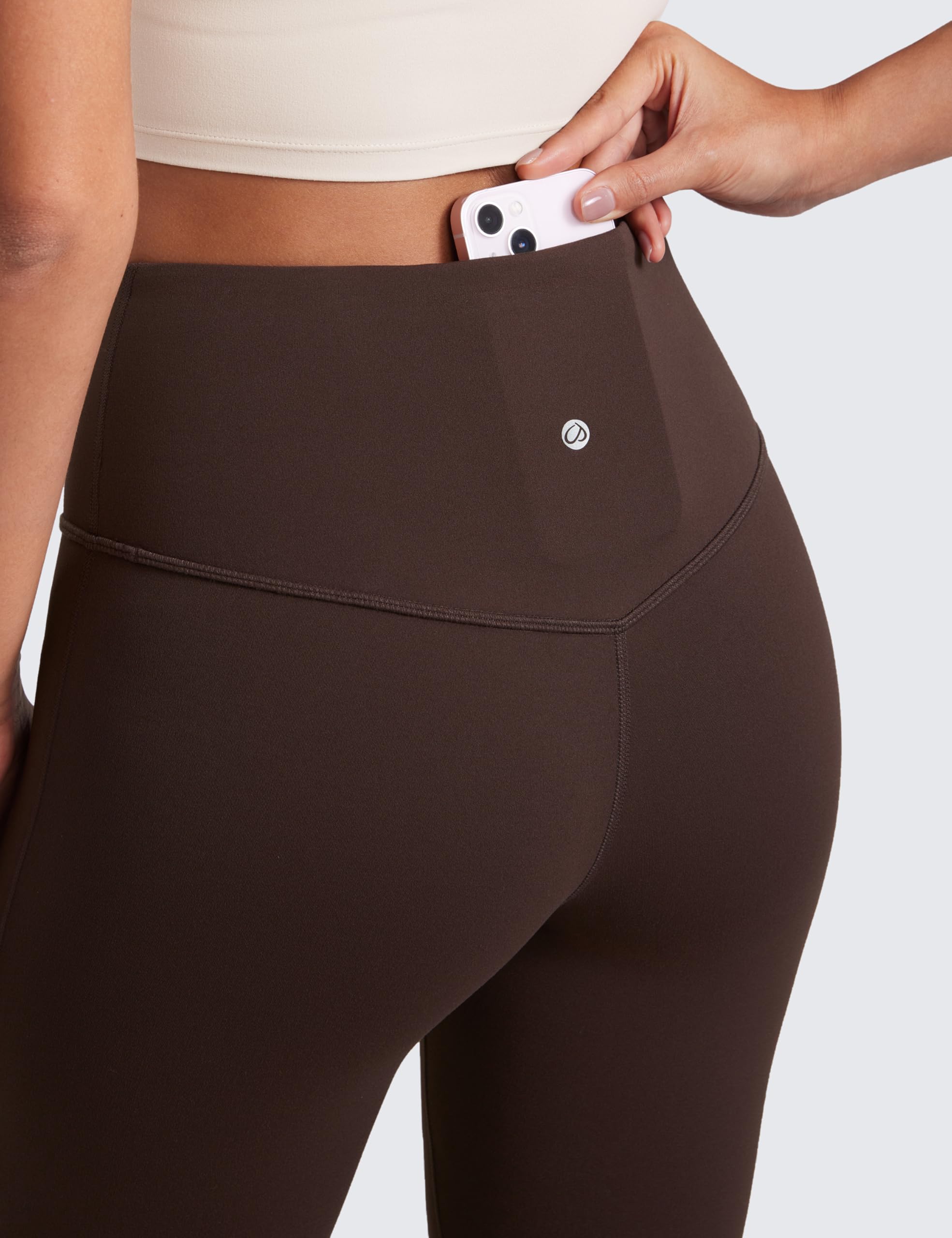 CRZ YOGA Damskie spodnie Butterluxe z wysokim stanem i rozszerzanymi nogawkami do jogi Bootcut z szeroką nogawką i kieszenią Lounge - 81cm