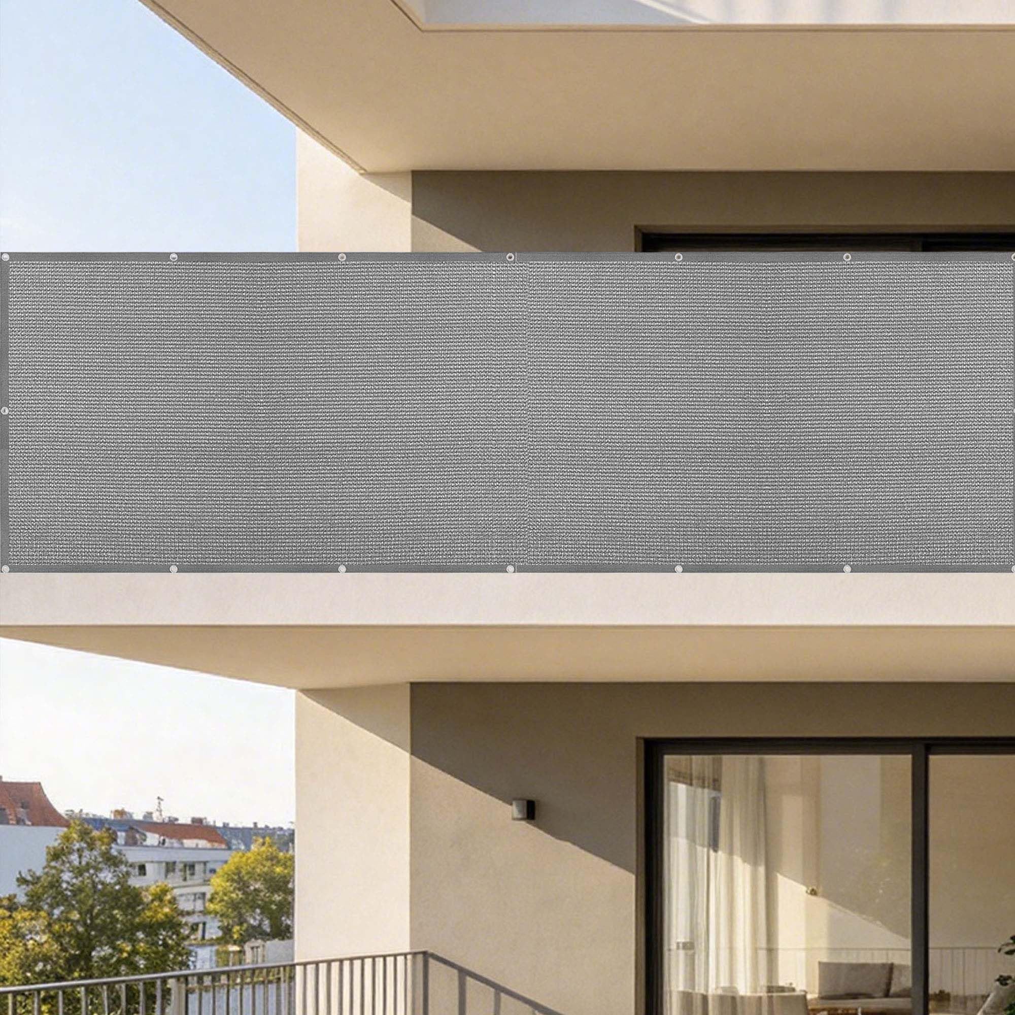 Filet d'ombrage 2 x 3.5 m gris clair perméable pour jardin et pergola
