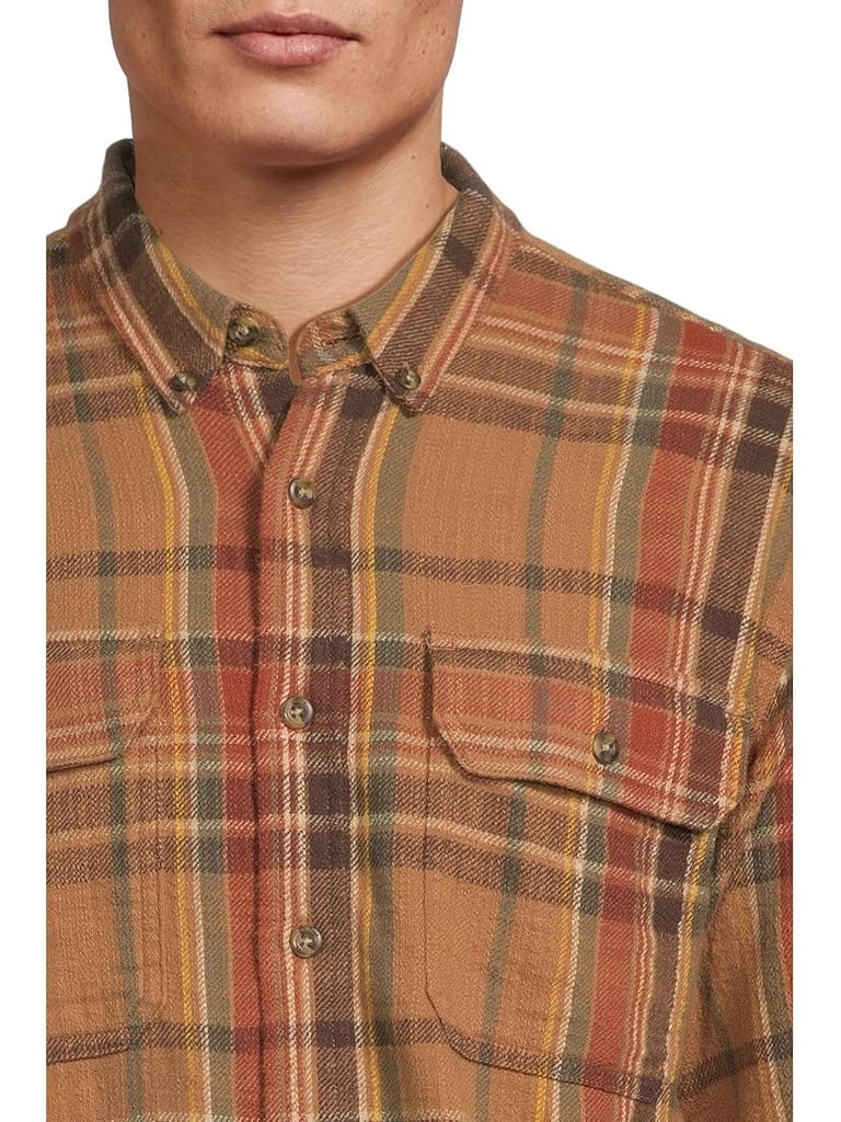 Brown L.L.Bean 1913 Field Flannel Shirt Slightly Fitted Untucked Fit Plaid