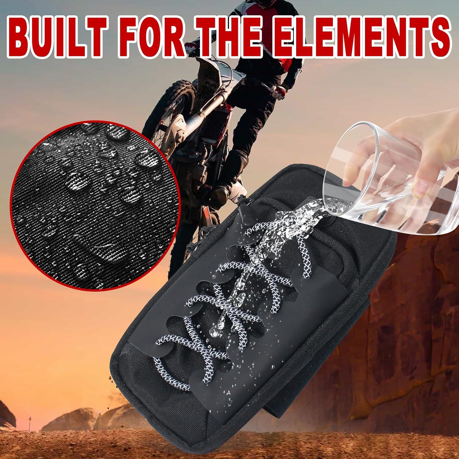 Electric Dirt Bike Bag for Surron，Waterproof Phone Storage Pouch for Ebike Tutti Tuttio Soleil 01/Light Bee S X/Talaria MX3 MX4/X160 X260/E Ride Pro SS S Arm Strap Bag for Phone, Wallet, Keys-Black