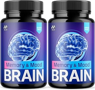 (2 Pack) Memory and Mood Brain Capsules, Official MemoryandMoodBrain Supplement Pills with All Natural Ingredients, Advanced Brain Health & Wellness Support with Premium Vitamins (120 Capsules)