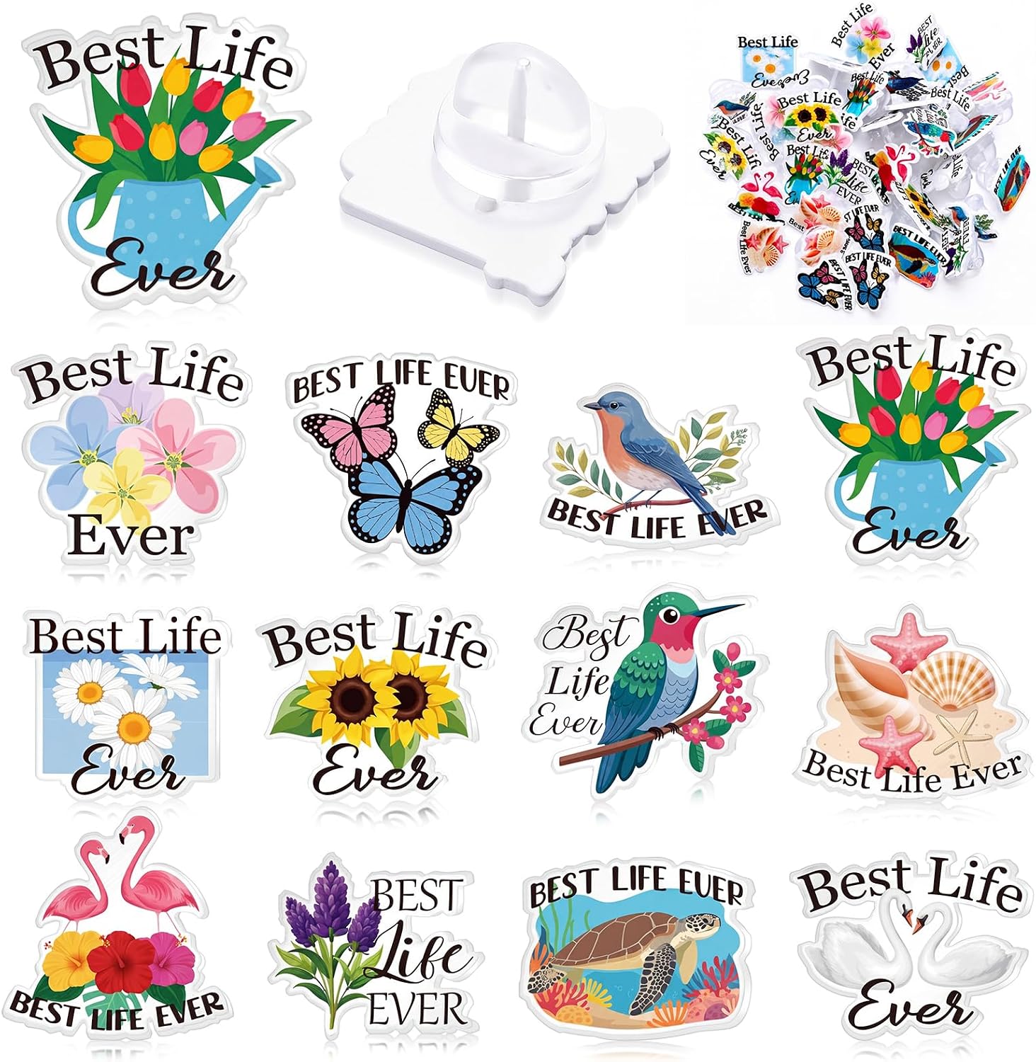 Junkin 36 Pcs Best Life Ever Pins Gifts Mental Pins Bulk for Ministry Supplies Christian Encouragement Baptism Church Community Bible Study Gifts, 12 Designs