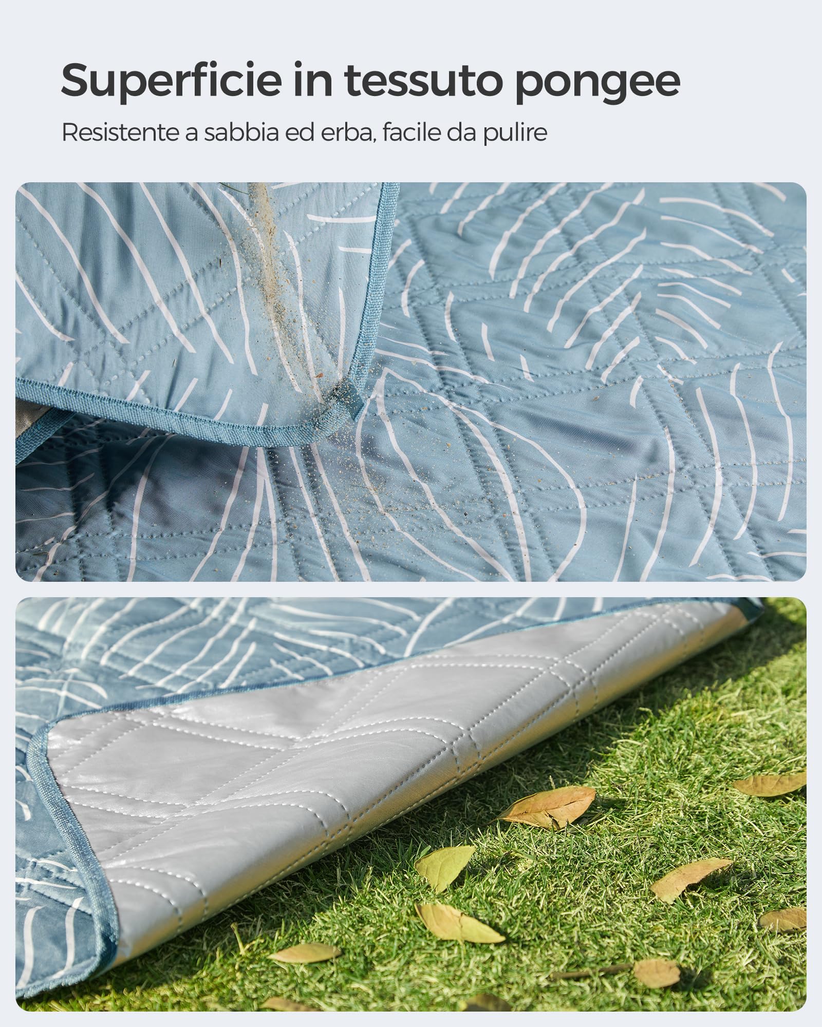 SONGMICS Coperta Picnic 300x200 cm Impermeabile Lavabile Pieghevole GCM310Q03