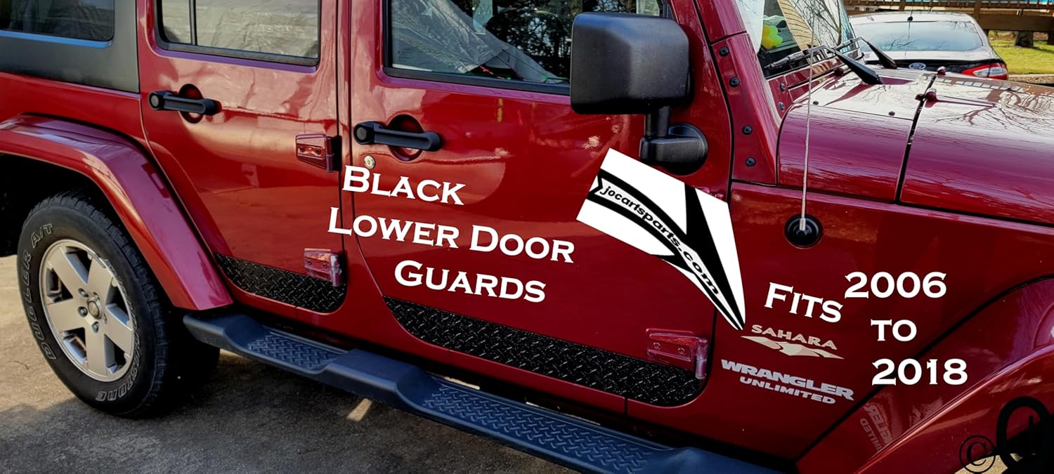 Fits Jeep Wrangler Unlimited JK Black Aluminum Diamond Plate Lower Door Guards