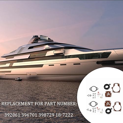 Miniatura 3 de ALL-CARB Paquete de 2 kits de reparación de carbohidratos con flotador de repuesto para Johnson Evinrude 396701 18 20 25 28 30 35 40 45 48 50 55 60