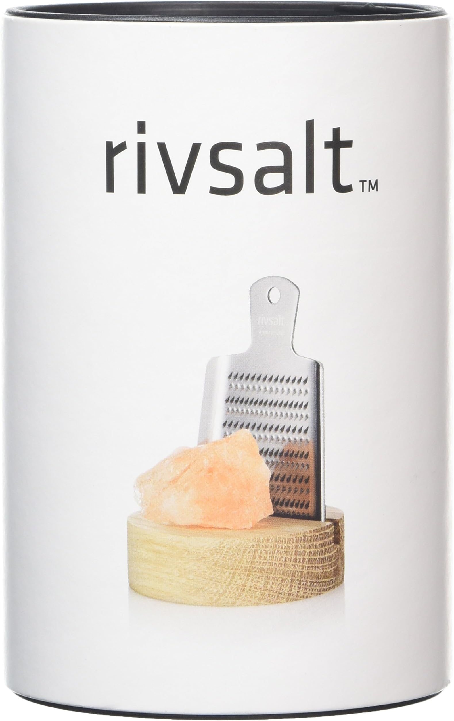 Rivsalt Pink Himalayan Rock Salt with Metal Grater and Wooden Holder 40 g
