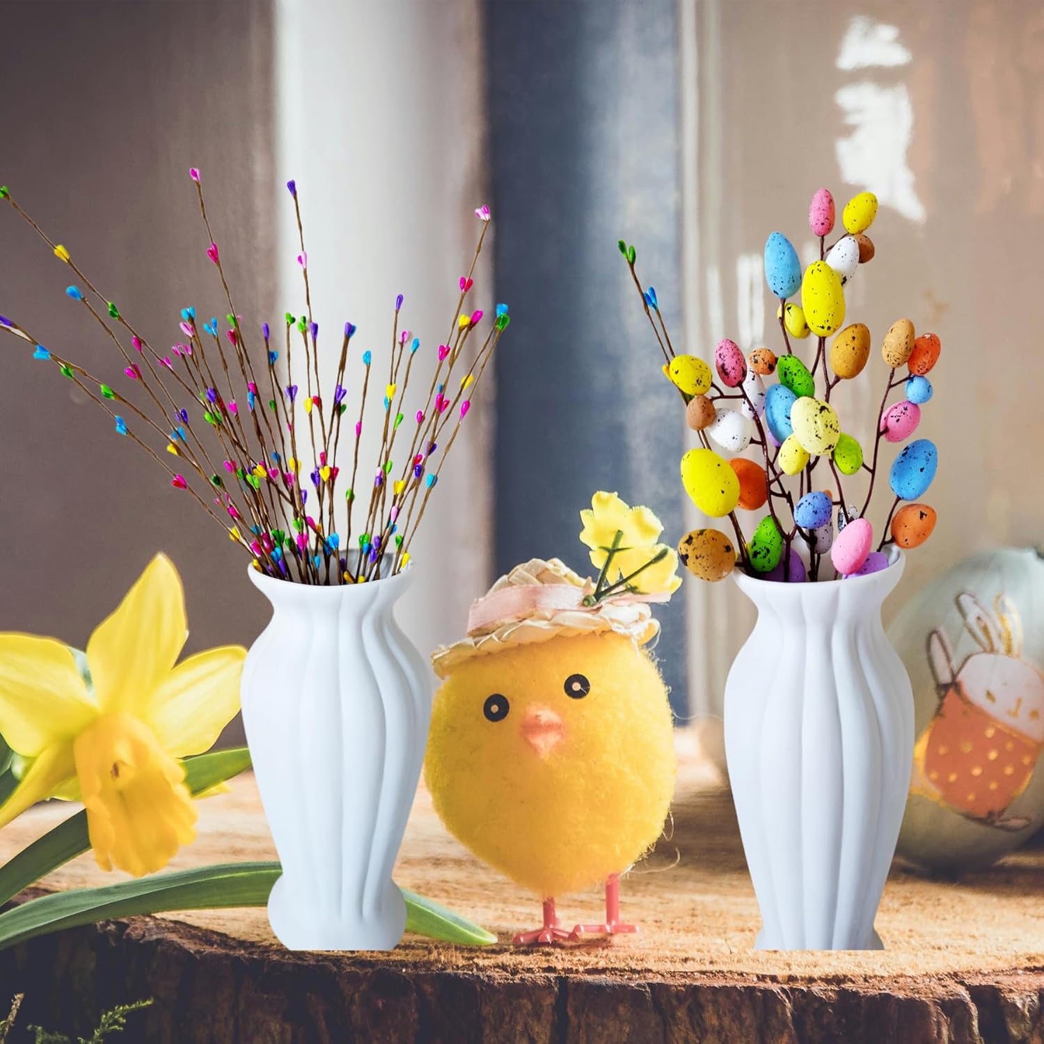 33pcs Artificial Easter Spray Vine with Pastel Easter Eggs and Berries - Decorative Spring Floral Stems - Easter Egg Twig Branches for Floral Arrangement - Centerpiece Wreath Decoration - Image 7