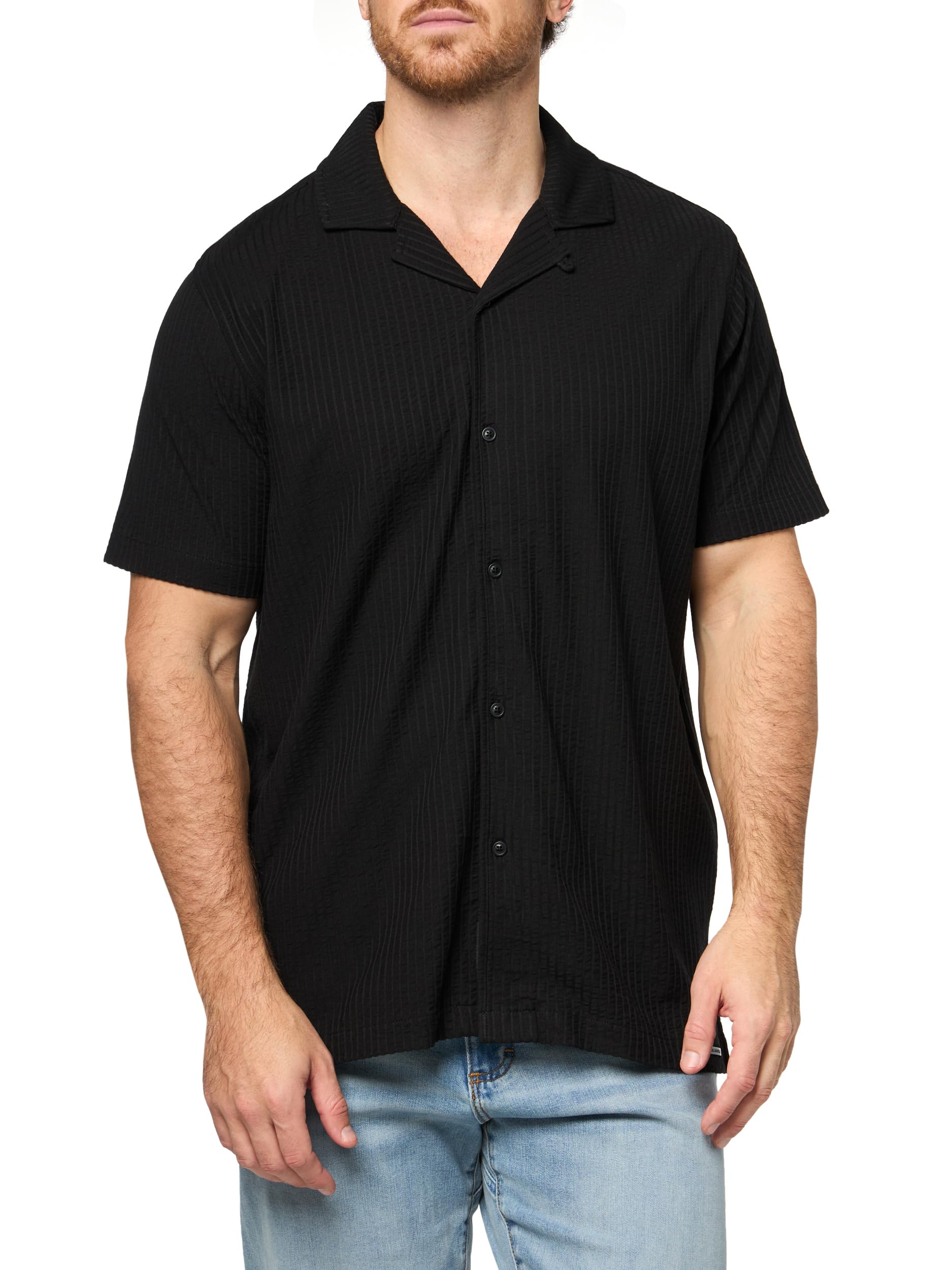 KARL LAGERFELD Mens Short Sleeve Button Front Collared Woven Dress