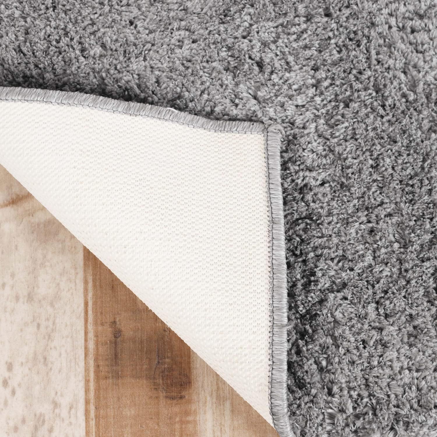 BNM Shaggy Plush Fuzzy Soft Modern Boho Shag Area Rug Runner with Nonskid Foam Backing, Perfect for Playroom, Kitchen, Bedrooms, Dining Room, and Entryway, Pet and Kid Friendly, 2'7" x 8', Silver