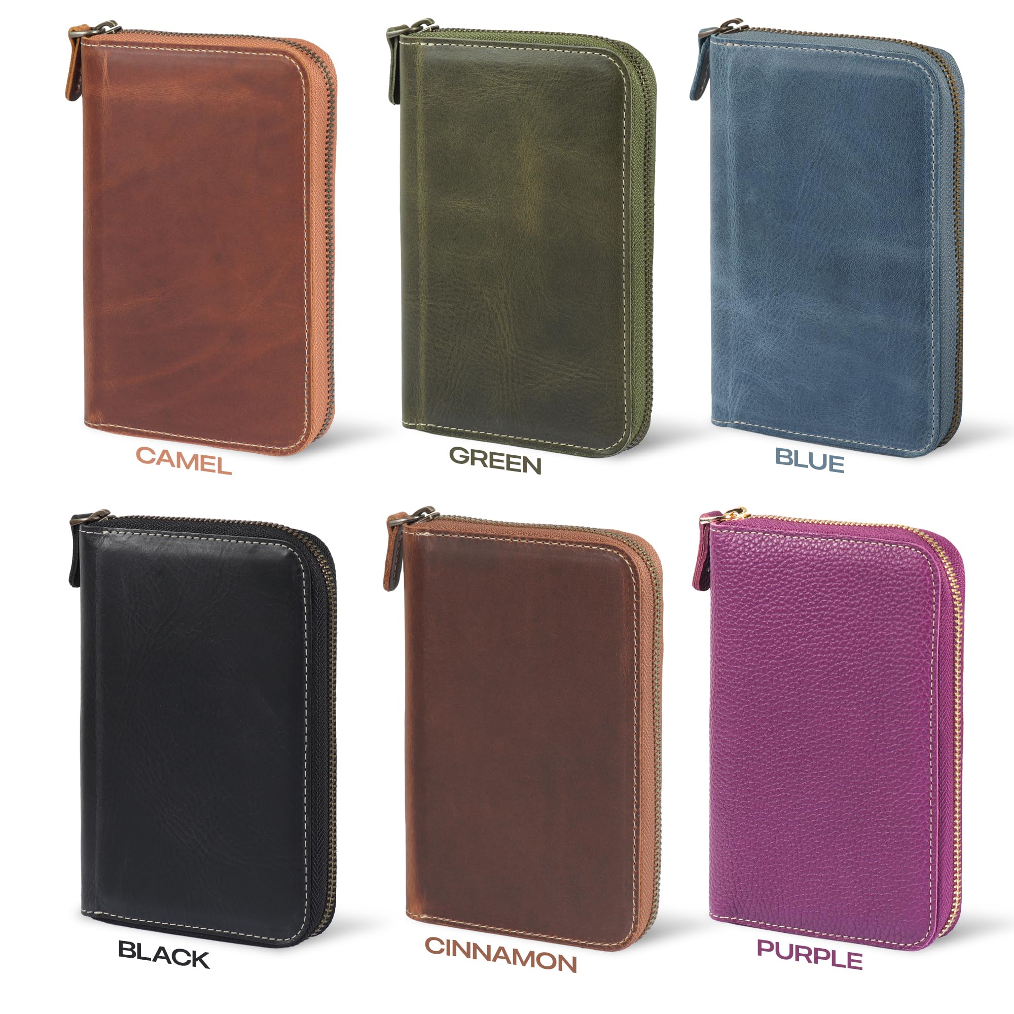 Londo - Padfolio Piórnik Ze Skóry Naturalnej Z Uchwytem Na Długopis I Zamkiem Błyskawicznym - Brązowy, ‎17,78 x 12,7 x 2,54 cm, Torba na ramię, Jednolity kolor
