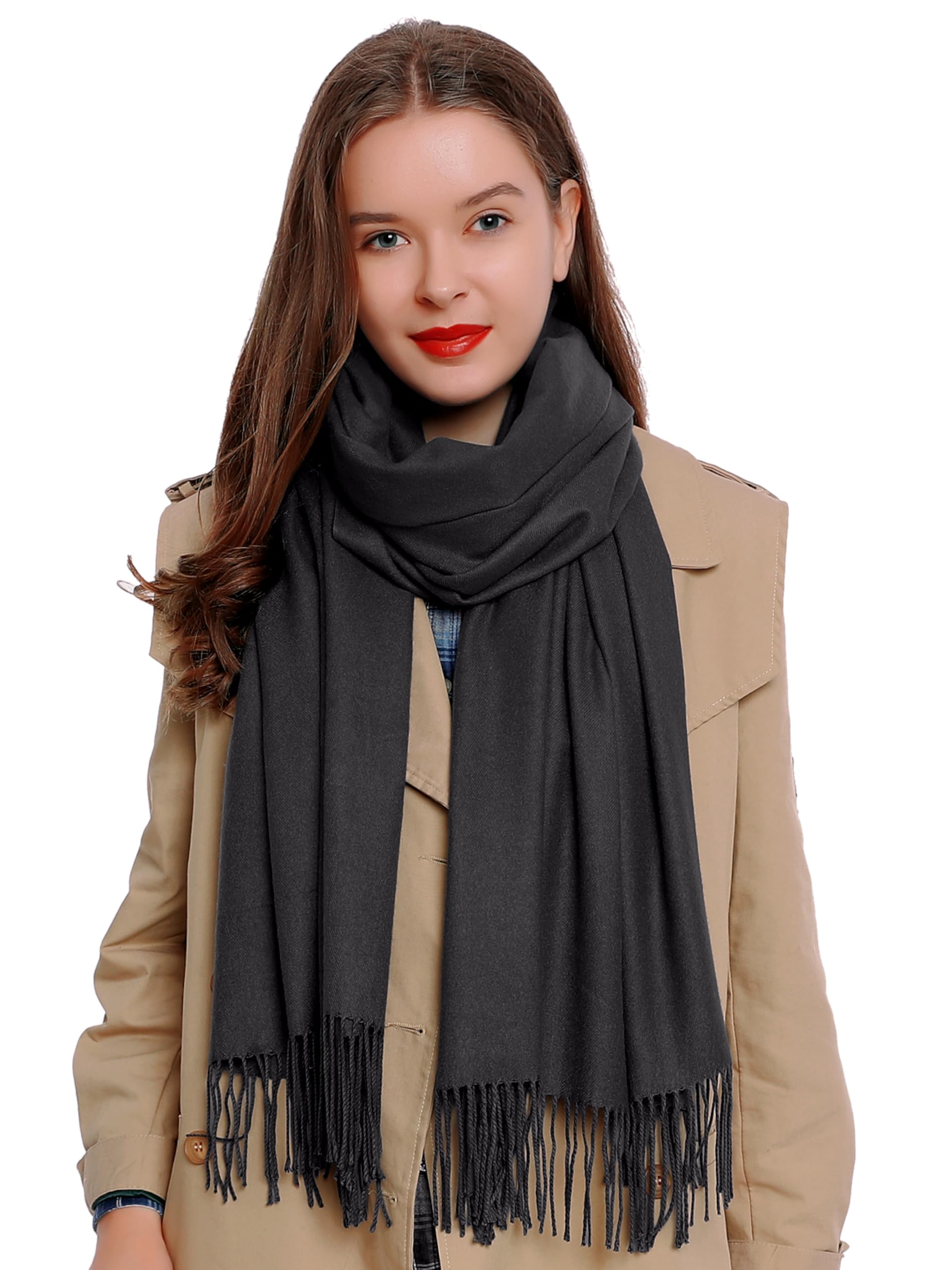 DonDon Schal Damen Winter Wollschal Winterschal warm weich 185 x 65 cm