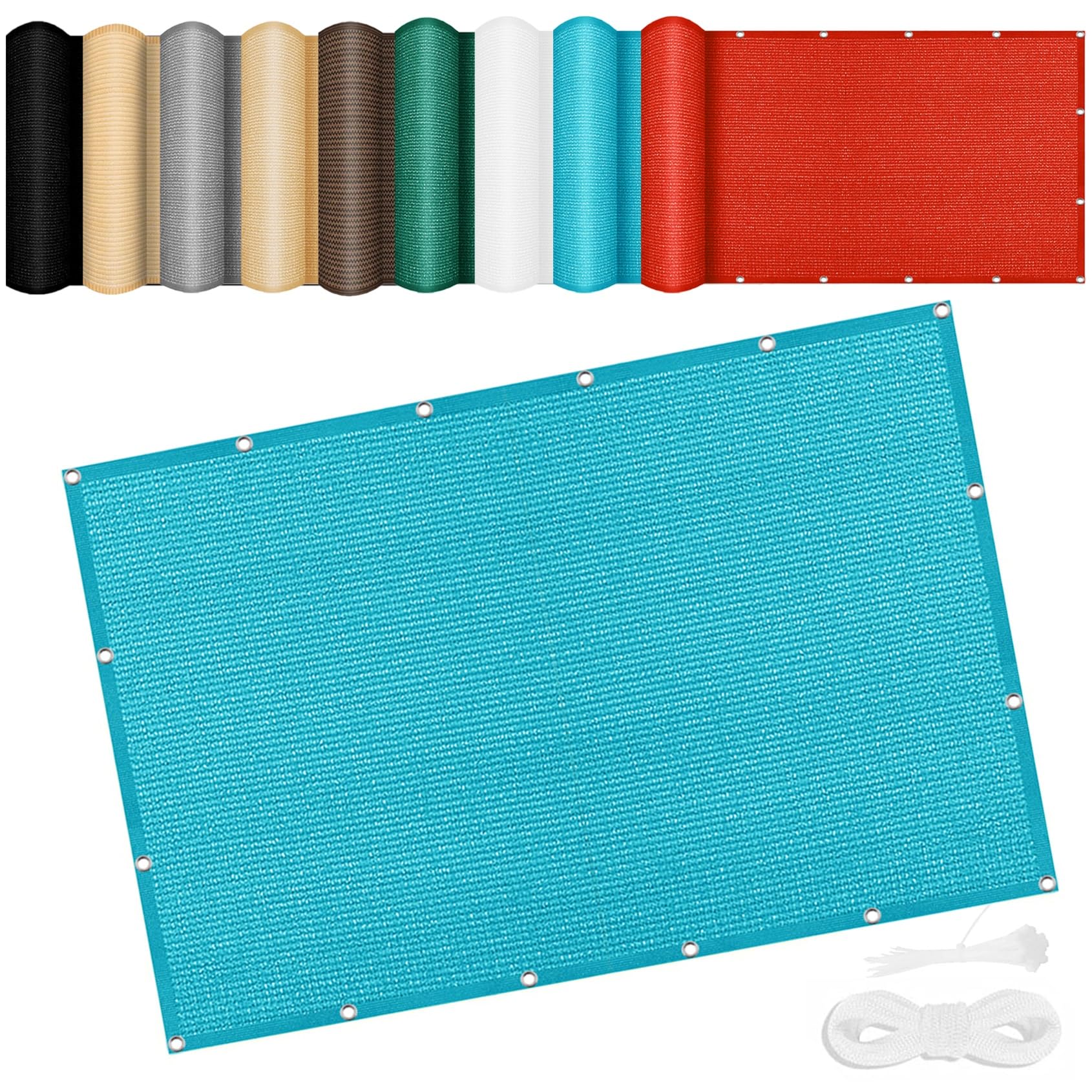 Voile d'ombrage rectangle bleu ciel 150x250 cm perméable