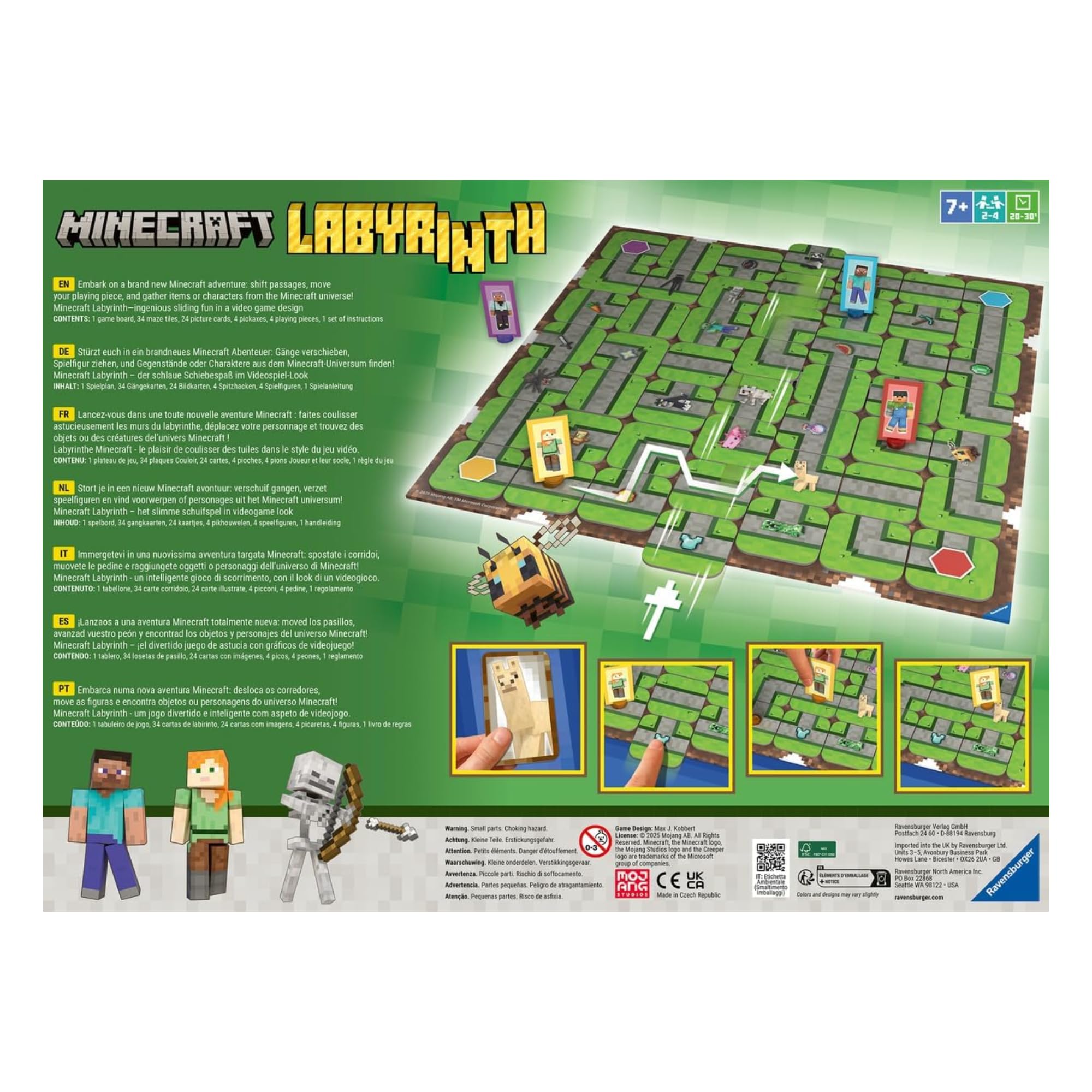 Ravensburger - Labirinto Minecraft | Gioco Da Tavolo Bambini 7 Anni | Labirinto Gioco Da Tavolo Per 2-4 Giocatori | Labyrinth Gioco Da Tavolo | Idea Regalo Per Bambini 7 Anni | Idee Regalo