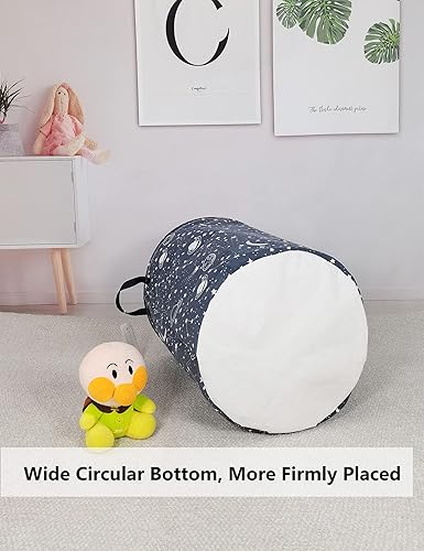 Miniatura 5 de QUEENLALA Cesta de almacenamiento grande, cesta de lavandería, baño, decoración del hogar, cesta de almacenamiento redonda plegable, para niños y