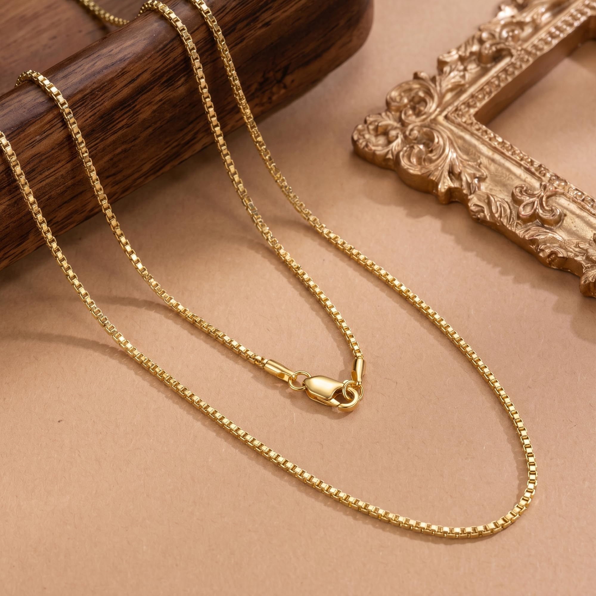 Collane da donna in oro 14 carati da 1,0/1,1/1,2/1,3 mm, catena in oro da donna, collana a catena veneziana in oro da donna, struttura classica con look lucido, collana a catena sottile da