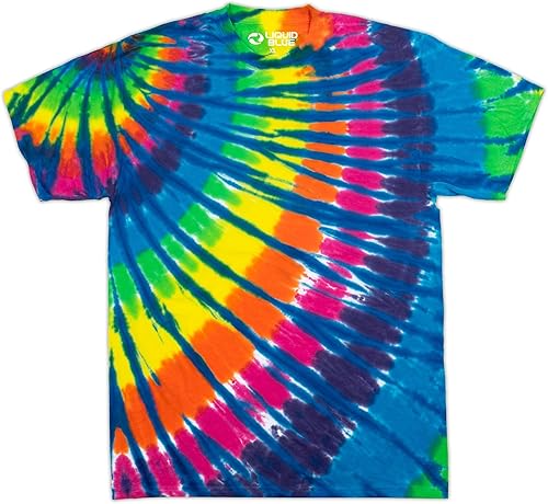 Liquid Blue Rainbow Blue Streak Tie Dye - Camiseta de manga corta, Arco iris