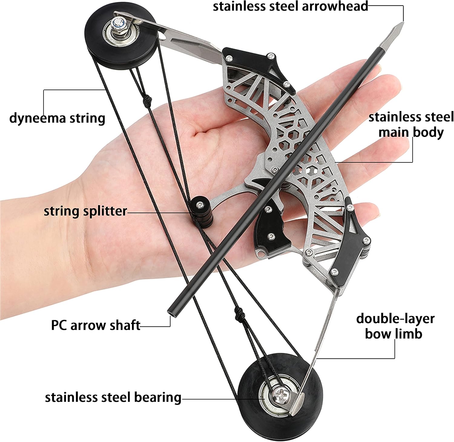 6"/7.4"/7.9"/8.6"/8.8"/9.5"/10.2"/11“/16.4" Archery Bow Set Compound Bow Training Bow RH/LH for Outdoor Sports Hunting Shooting Practice Entertainment Fun Archery Gift (8.6" Bow)