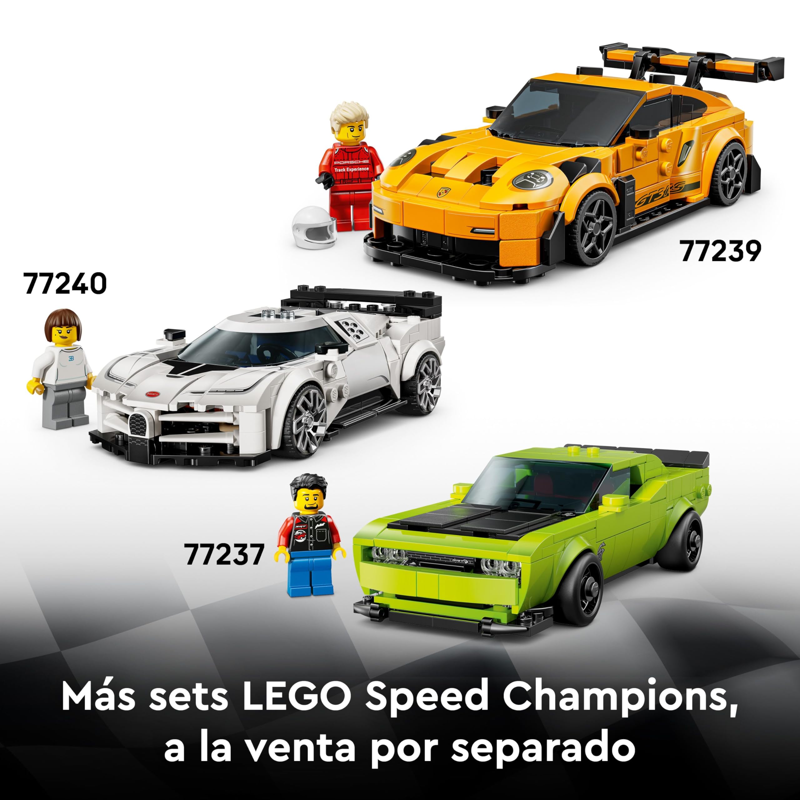 LEGO Speed Champions Lamborghini Revuelto y Huracán STO - Maquetas de Coches de Carreras de Juguete con 2 Minifiguras de Pilotos - Regalo de Cumpleaños para Niños de 10+ Años 77238