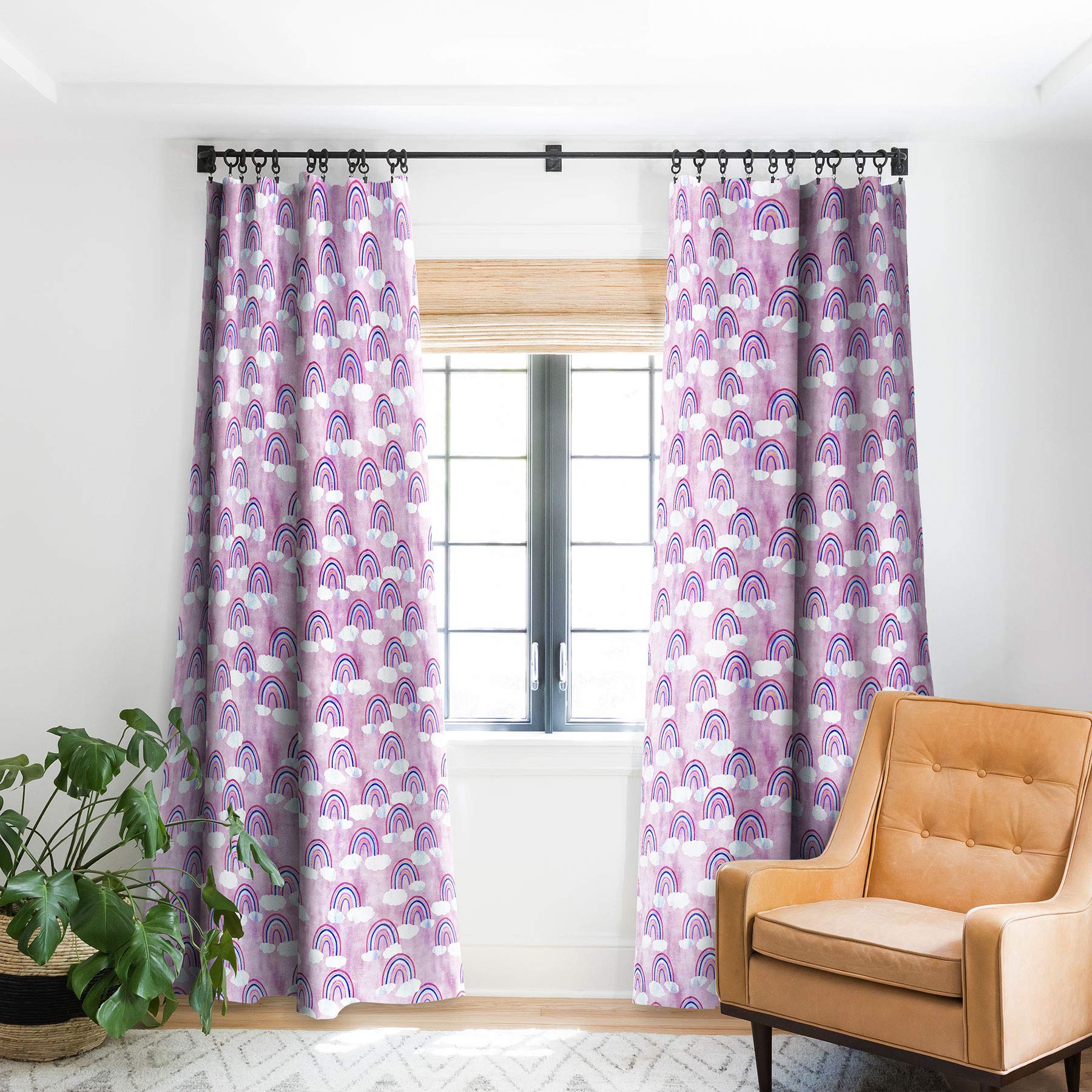 Deny Desgins Schatzi Brown Just Rainbows Blackout Curtains, Pink, 50" x 96"