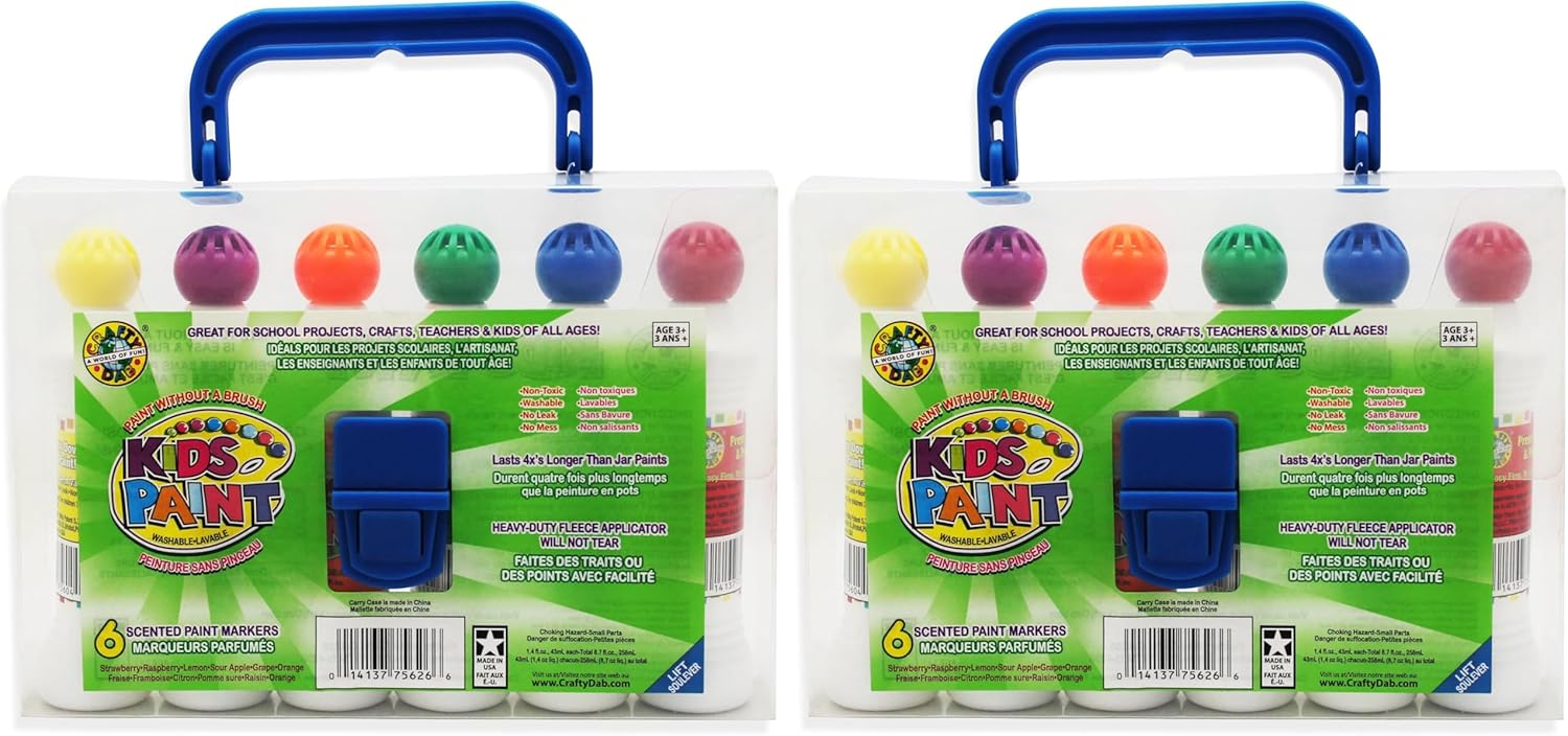 Crafty Dab Kids Paint - 12 Pack Carry Case