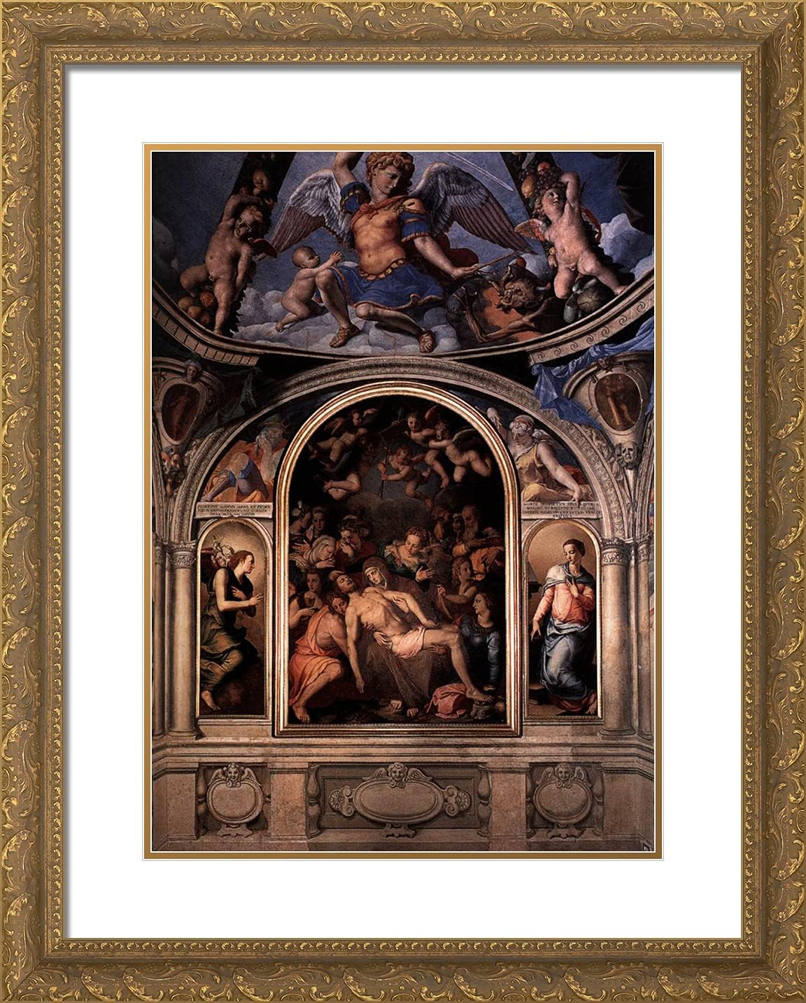 ArtDirect Bronzino, Agnolo 20x24 Black Ornate Framed Art Print with Double Matting Titled: Altarpiece
