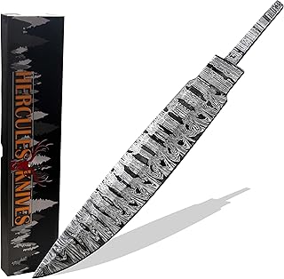 Custom Hand Forged Damascus Steel Blank Blade Hunting Knife Damascus Blade Billet Bowie Blade Handmade Knife Making Supply Camping, Survival, Hiking Knives - Hercules Knives