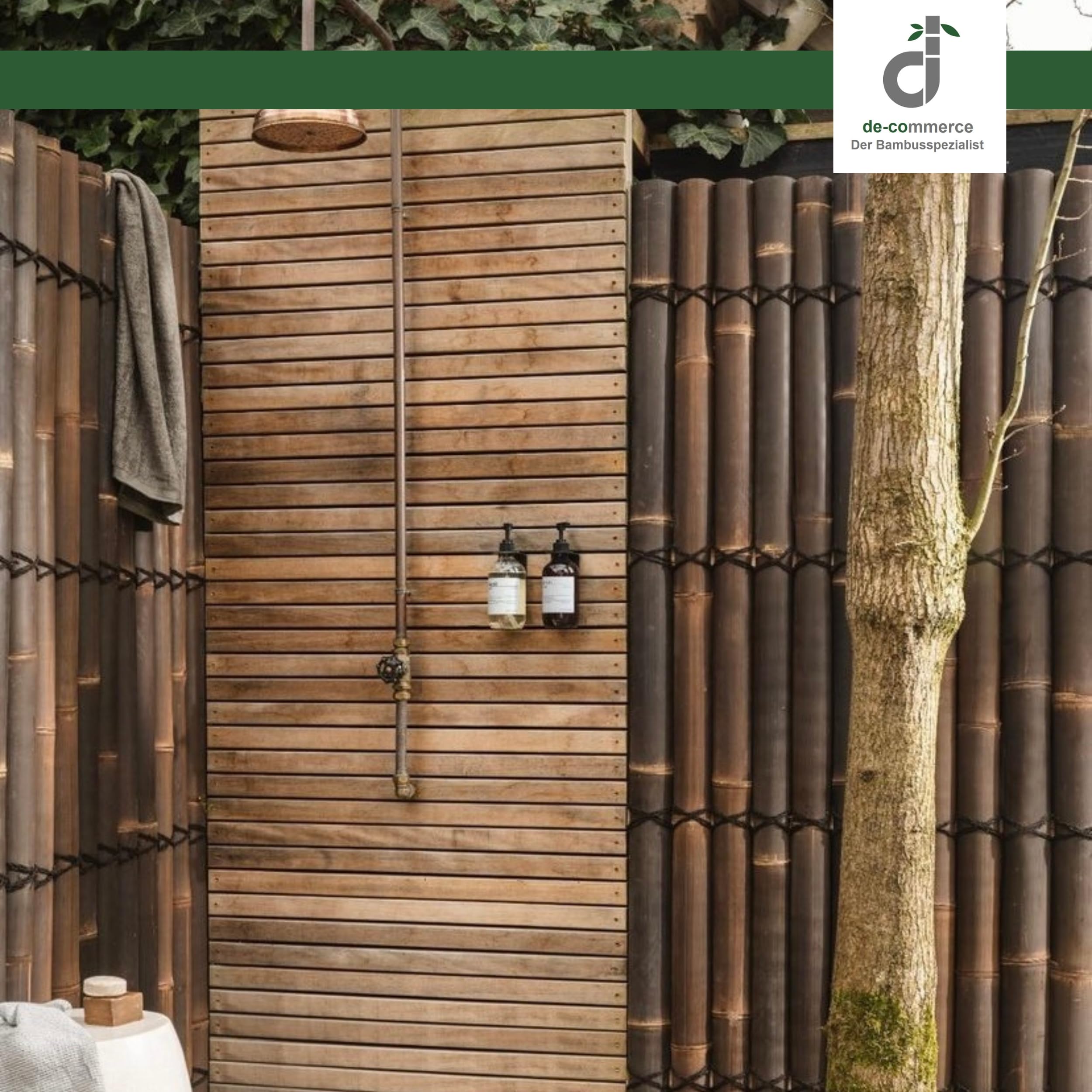 DE-COmmerce Sichtschutz aus Bambus Zaun Gartensichtschutz Zaunelement XXL  SLIM Nigra (BxH) 90 cm x 200 cm : Amazon.de: Garten