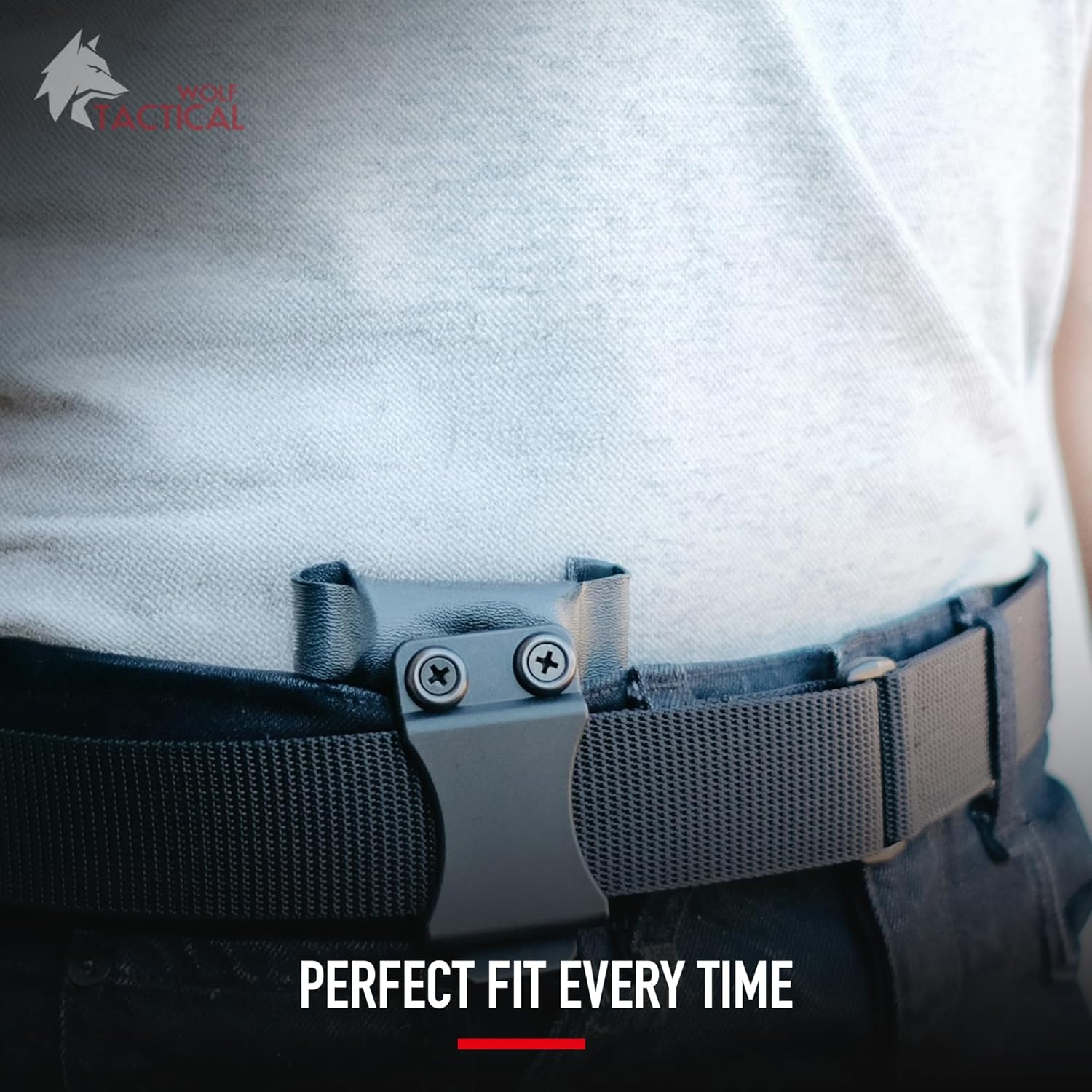 WOLF TACTICAL Heavy Duty Simple EDC Belt - Stiffened 2-Ply 1.5” Nylon Gun Belt for Concealed Carry, Holsters, Pouches - Image 6