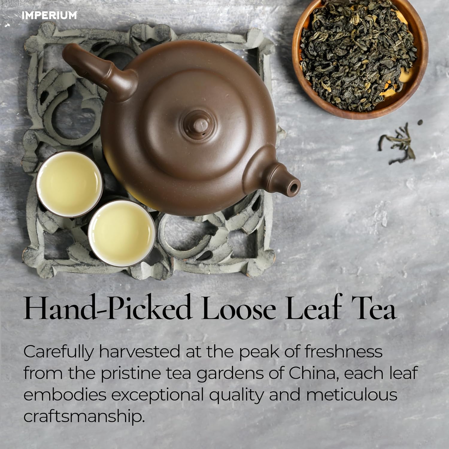 Imperium Tie Guan Yin Loose Leaf Tea (4oz) – Premium Chinese Oolong Green Tea, Brews 100 Cups, Hand-Picked, Smooth Floral Aroma & Natural Velvety Sweetness