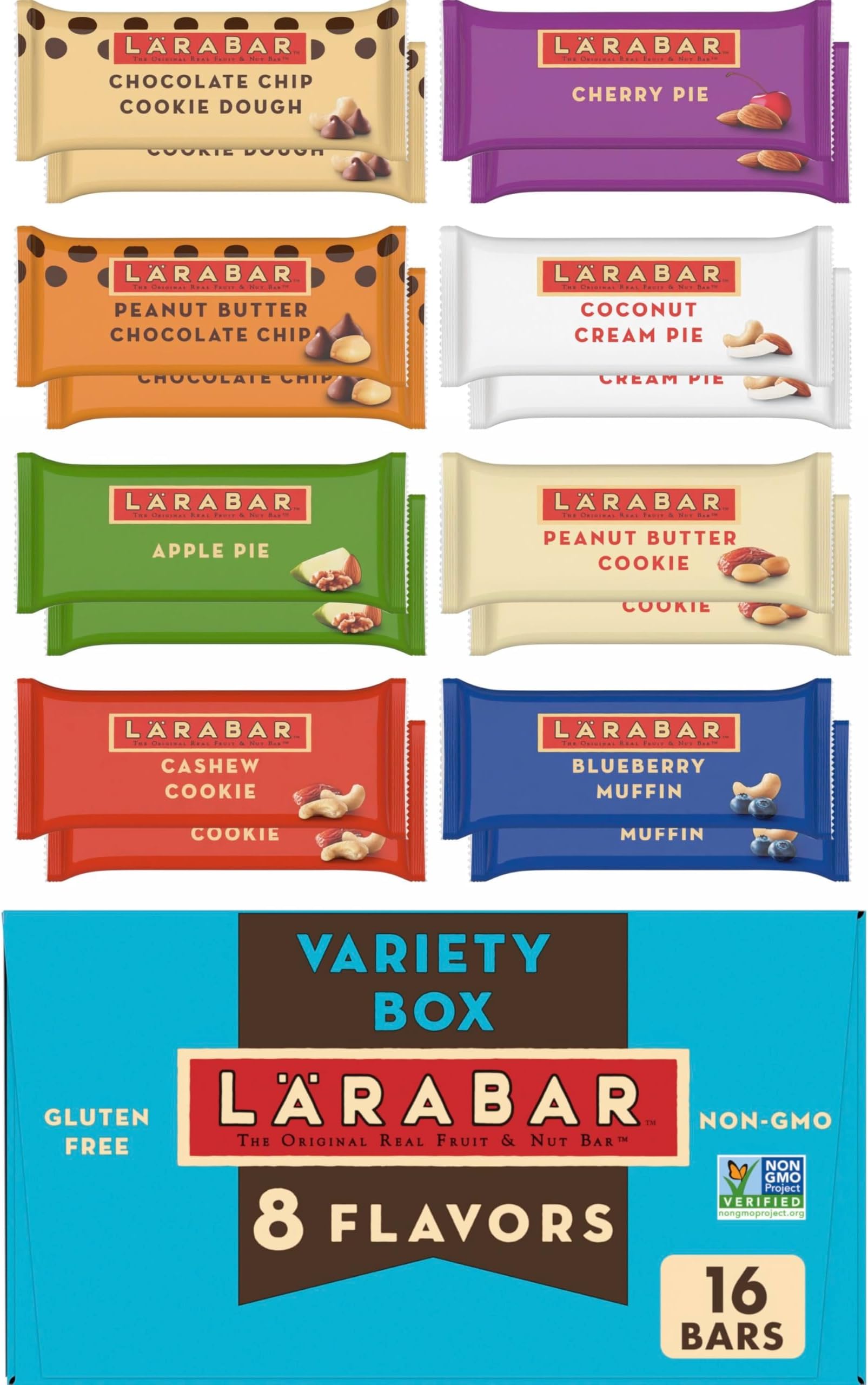 Larabar Fruit and Nut Bars Variety Pack, Gluten Free and Vegan, 26.4 oz, 16 Ct