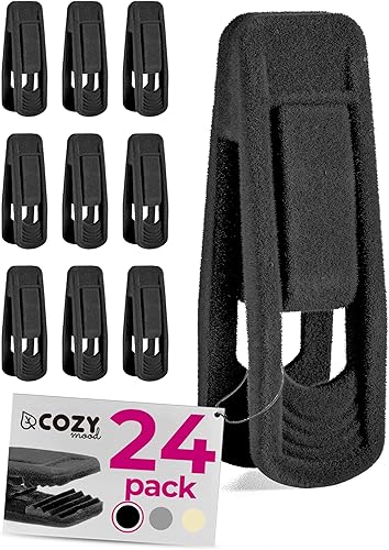 COZYMOOD Paquete de 24 clips de terciopelo para colgar pantalones, clips duraderos para colgar ropa para perchas de terciopelo, clips de terciopelo