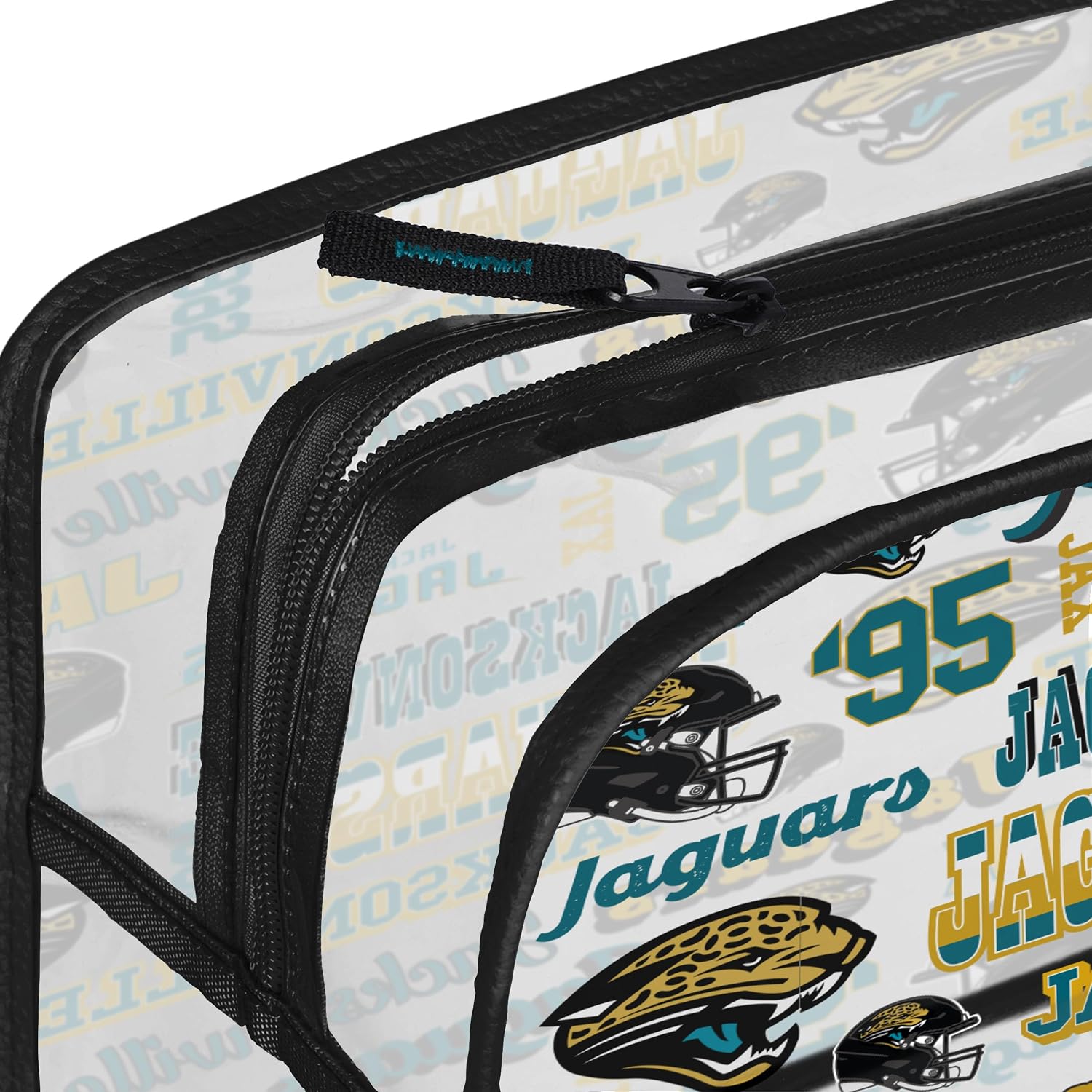 FOCO NFL Unisex-Adult NFL Team Logo Repeat Retro Print Clear Cosmetic Bag