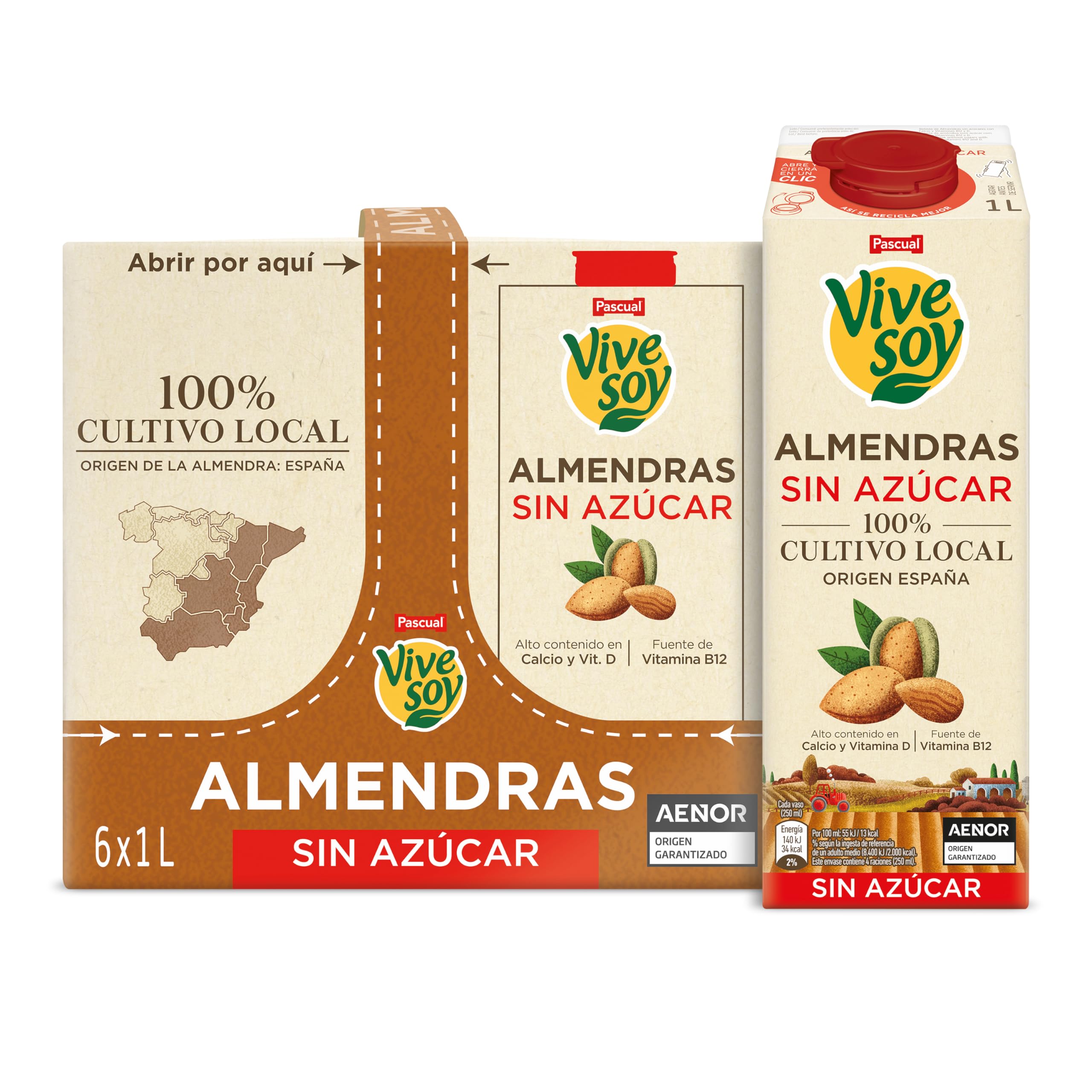 Vivesoy - Bebida Vegetal de Avena Sin Azúcar 100% Cultivo Local - Pack 6 x 1L — view 7