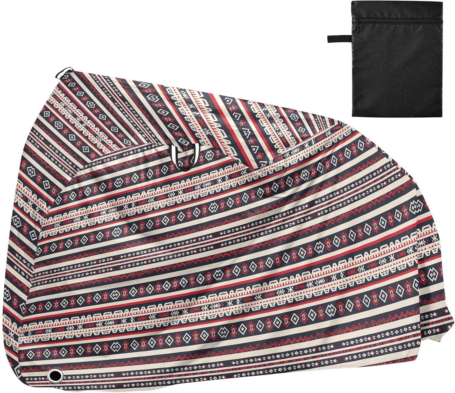 ALAZA Boho Red Tribal Bike Cover Waterproof Outdoor Ebike Bicycle Covers Tarp Protection for 1/2 Bikes, Sun UV Dust Wind Proof