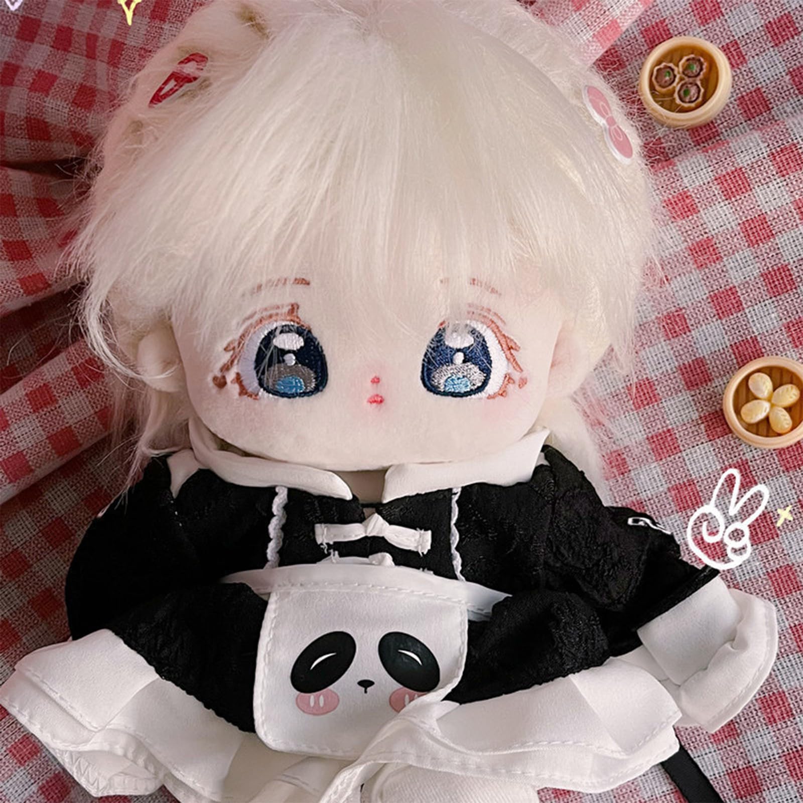 Amazon.com: Ruyumei 20cm Anime Plush Toy with Big Eyes, White Hair