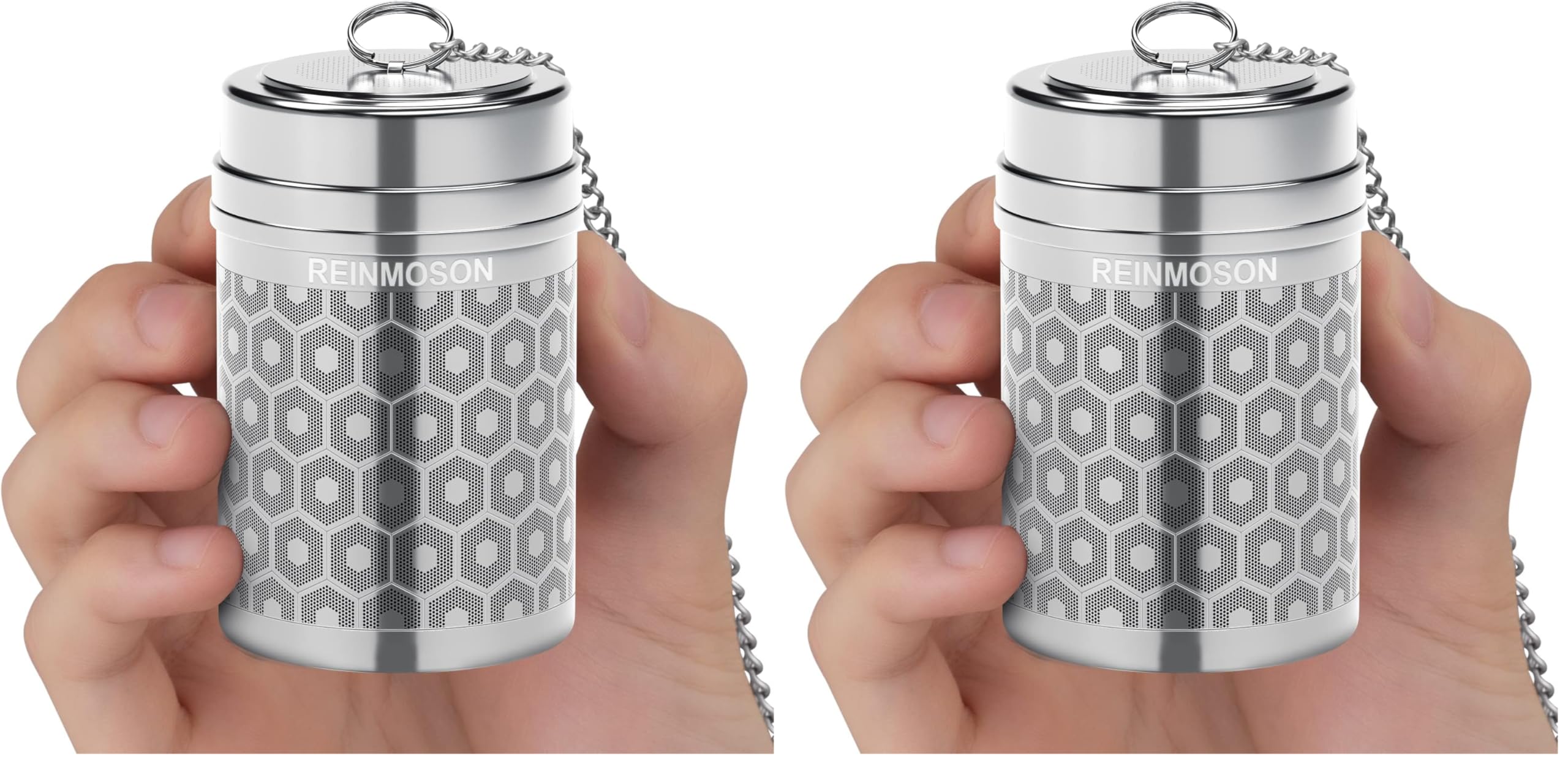 Infuseur à thé inox ultra-fin Reinmoson anti-résidu à couvercle vissé